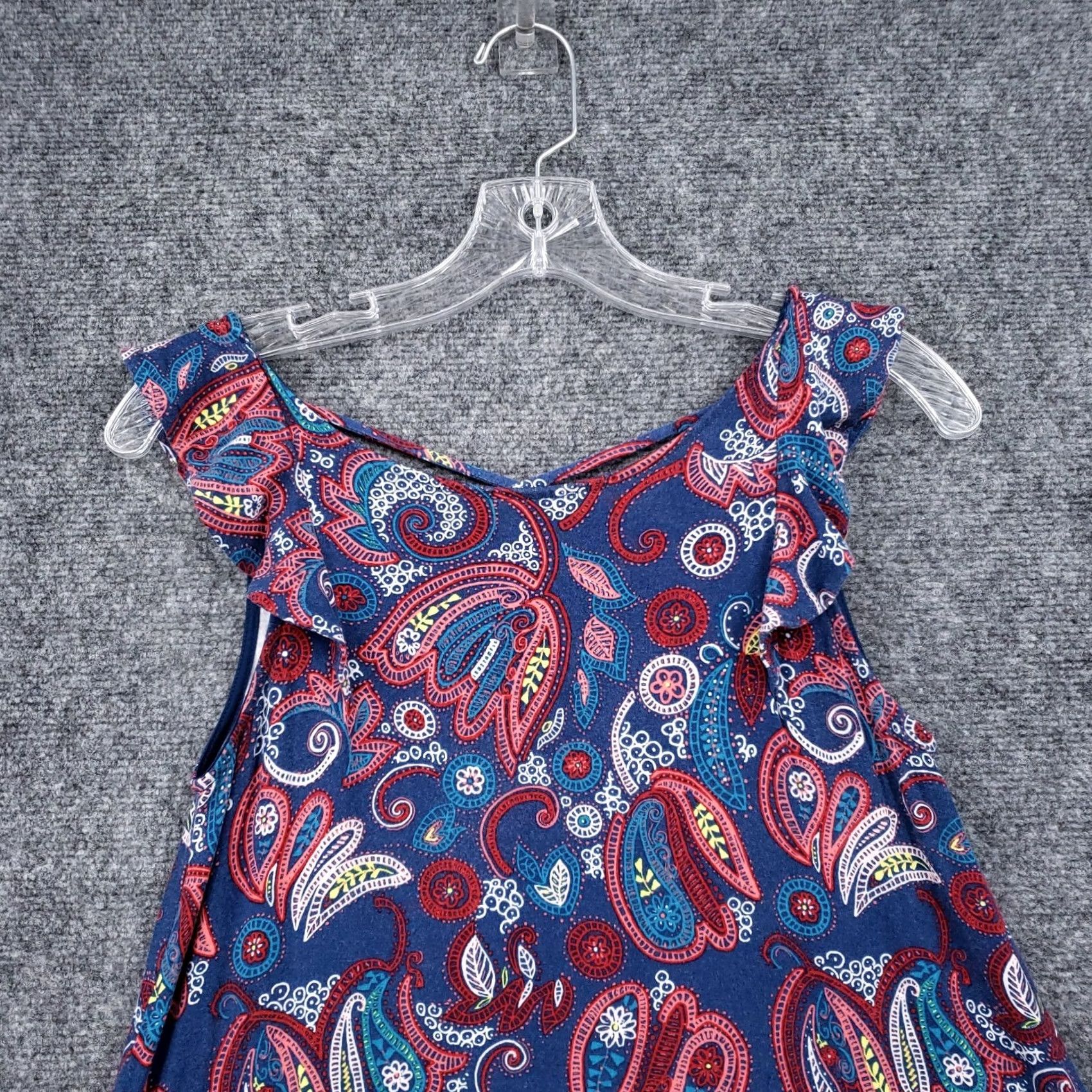 Loft LOFT Dress Womens XS Blue Paisley A-Line Sleeveless V-Neck Sundress Cross Back Short Dress Size 26" / US 2 / IT 38 - 2 Thumbnail