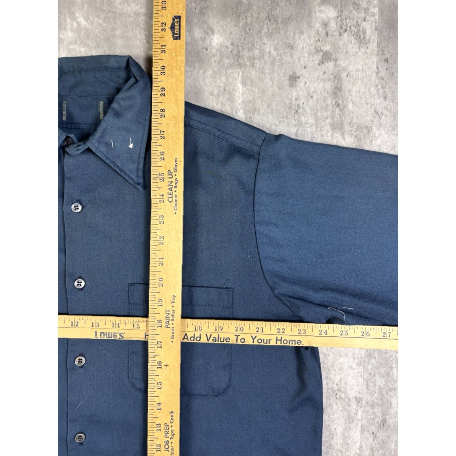 Vintage VINTAGE Blue Workwear Button-Down Shirt XL Men's Short Sleeve Cotton Button-Up Solid 80s 90s Retro Easy Care Breathable Size US XL / EU 56 / 4 - 8 Thumbnail
