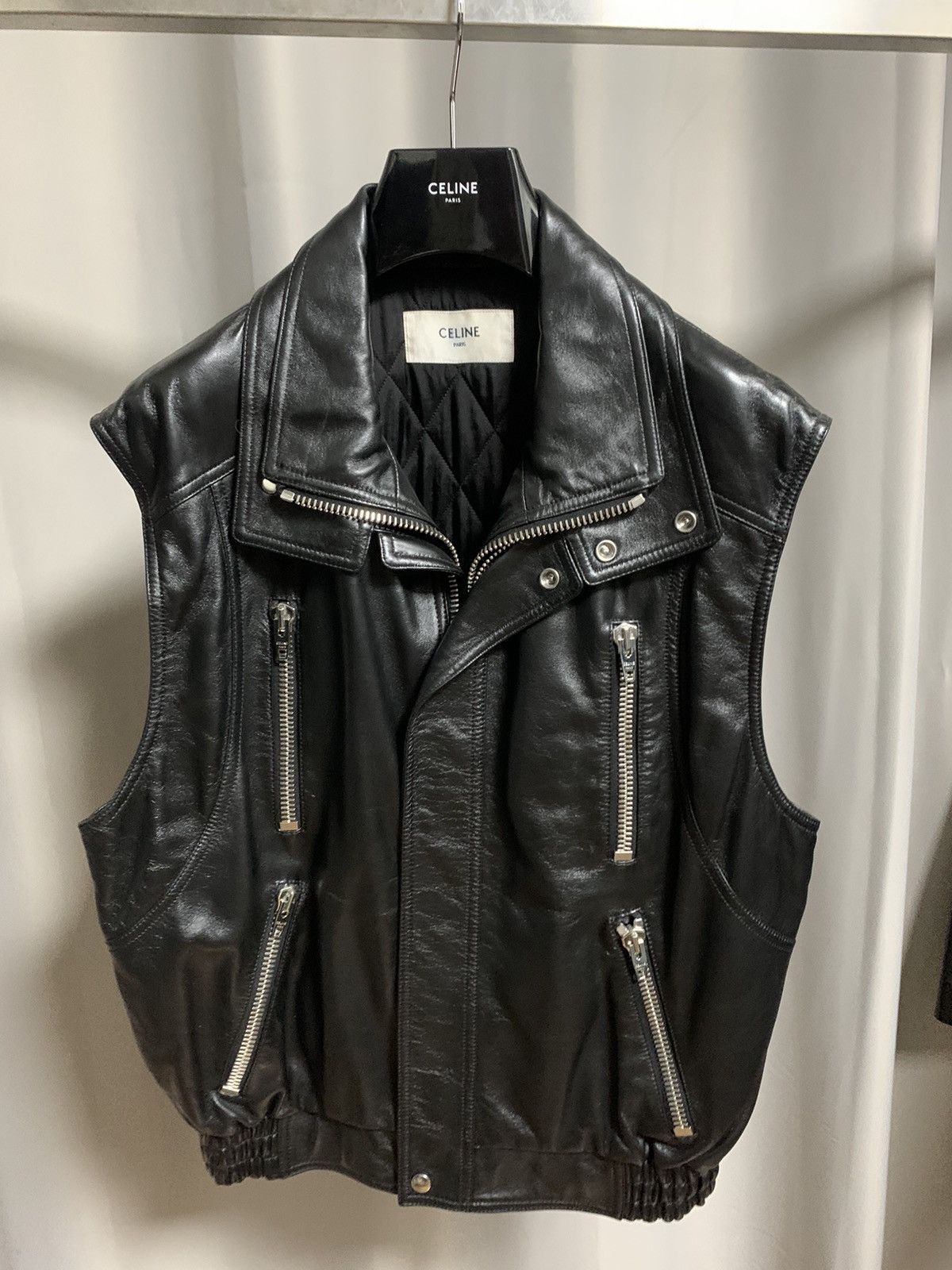 Celine Celine 2022FW Lambskin Double layer Biker Vest Size US S / EU 44-46 / 1 - 1 Thumbnail