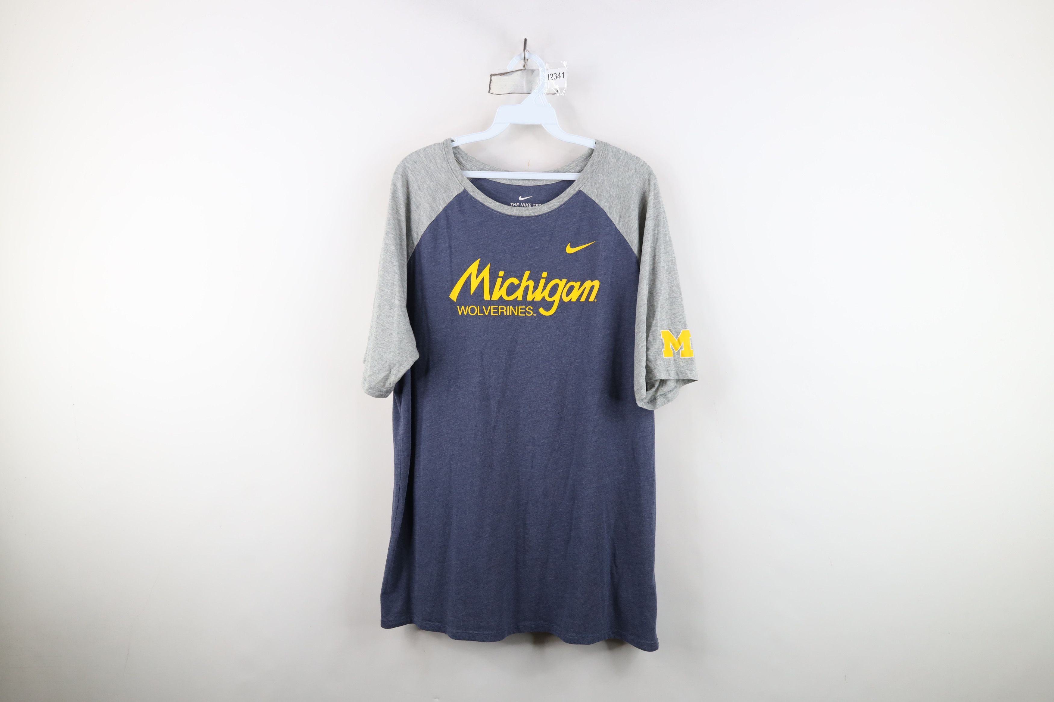 Nike Nike University of Michigan Short Sleeve Raglan T-Shirt Blue Size US XL / EU 56 / 4 - 1 Thumbnail