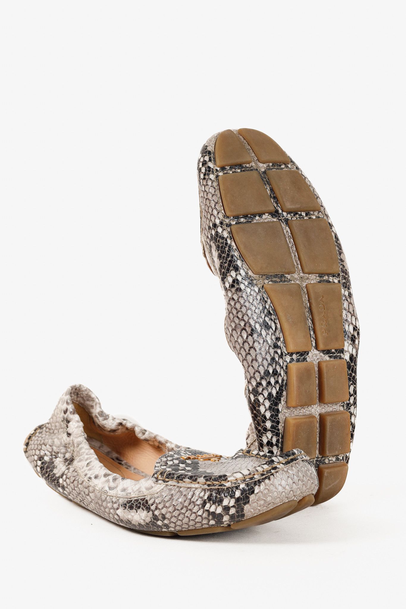 Prada Prada Reptile Embossed Driving-Style Leather Loafer Size US 9 / IT 39 - 5 Thumbnail
