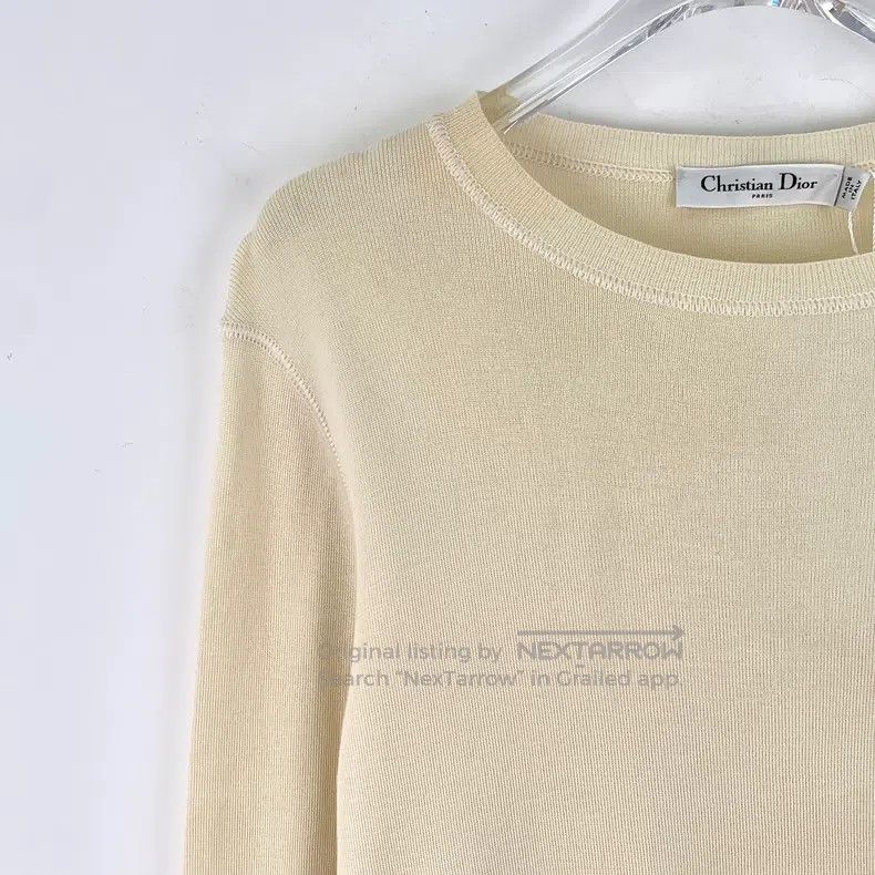 Dior Dior Beige bee embroidered cashmere round-neck long-sleeve Size M / US 6-8 / IT 42-44 - 3 Thumbnail