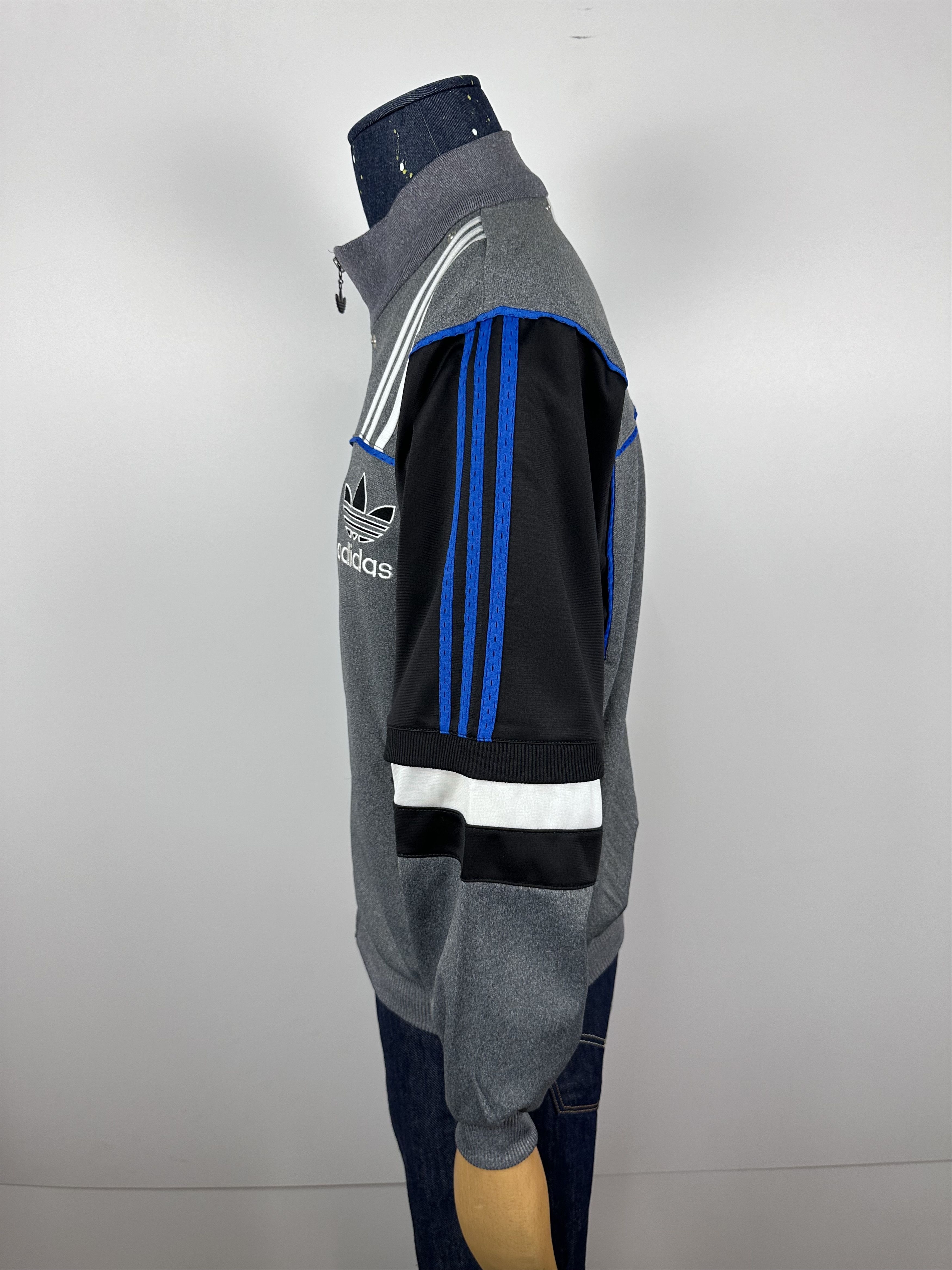 Adidas × Vintage Adidas Vintage 90s Gray Blue Track Tracksuit Top Jacket Size US M / EU 48-50 / 2 - 7 Thumbnail