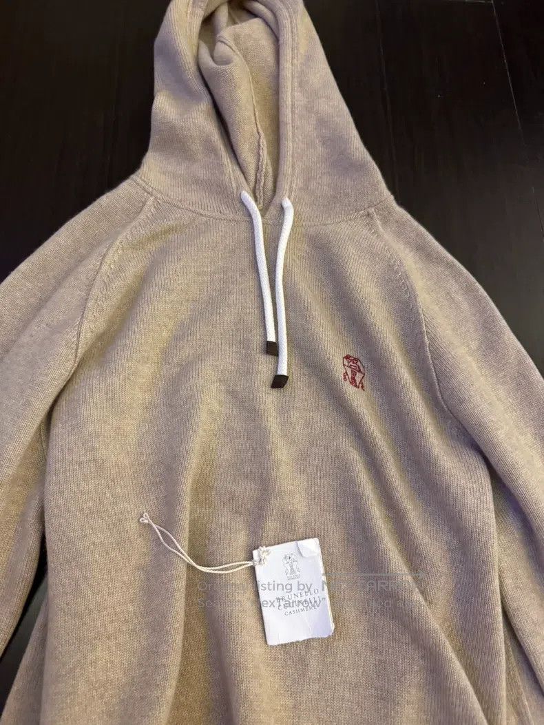 Brunello Cucinelli Brunello Cucinelli Logo Embroidered Cashmere Hooded Sweats Size US L / EU 52-54 / 3 - 2 Thumbnail