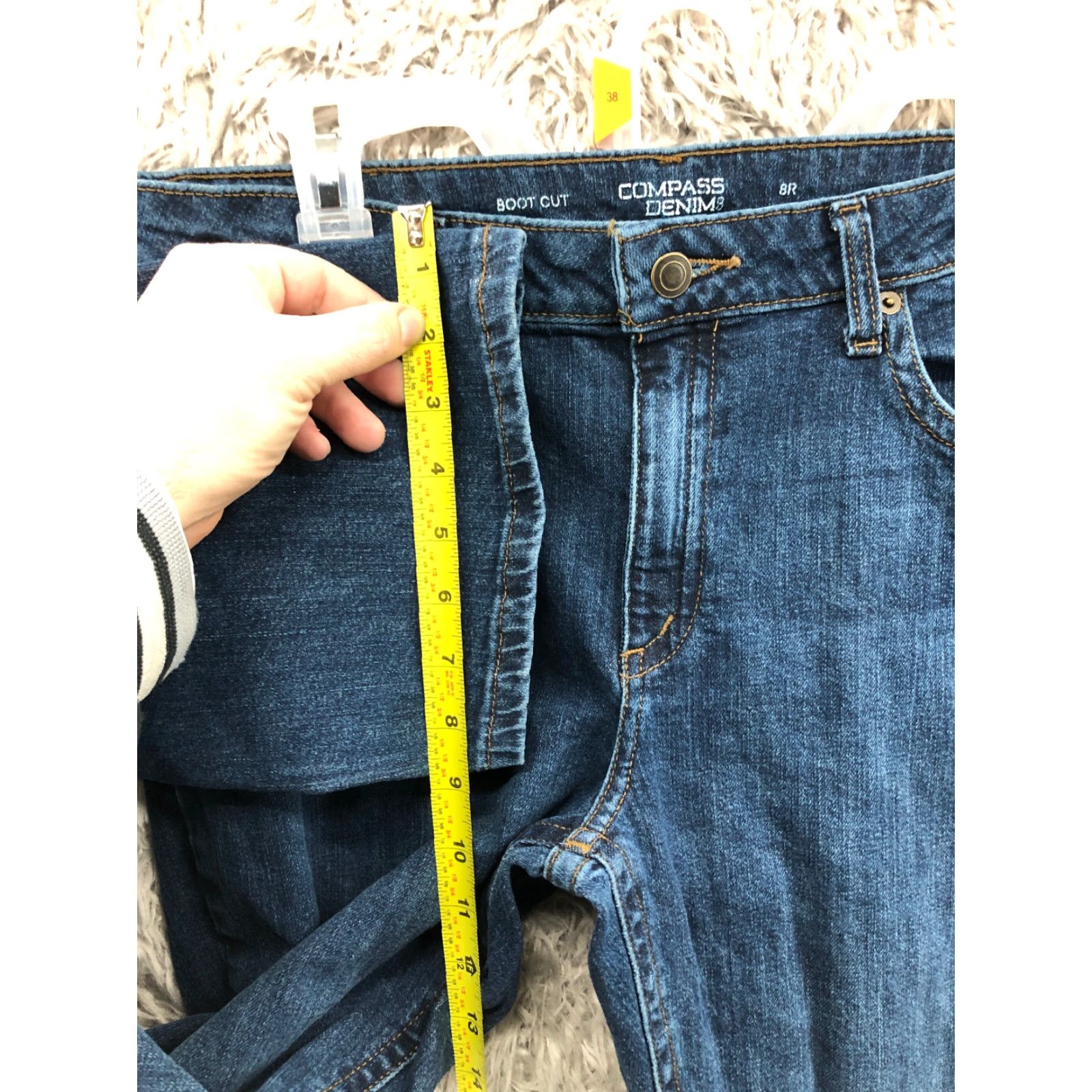 Vintage Compass Jeans Bootcut Womens Size 8 Regular Dark Blue Denim 31 Inseam Mid Rise Modern American Style Size 30" / US 8 / IT 44 - 4 Thumbnail