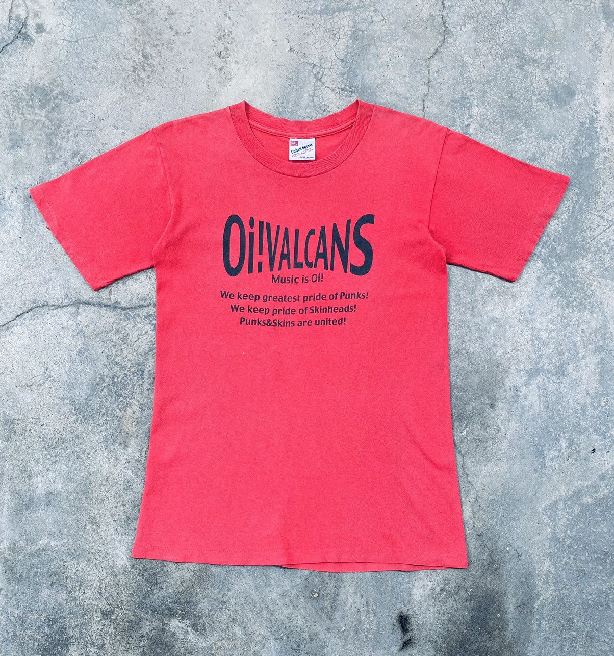 Band Tees Vintage 90s Oi Valcans Skinhead Punk Band Distressed Tees Size US M / EU 48-50 / 2 - 1 Thumbnail