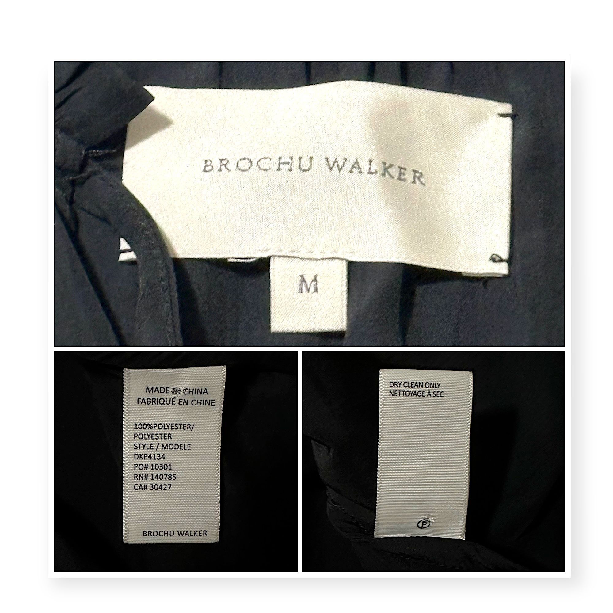 Brochu Walker Brochu Walker The Olivia Smocked Dress, Black Onyx, Size M, Size M / US 6-8 / IT 42-44 - 4 Thumbnail