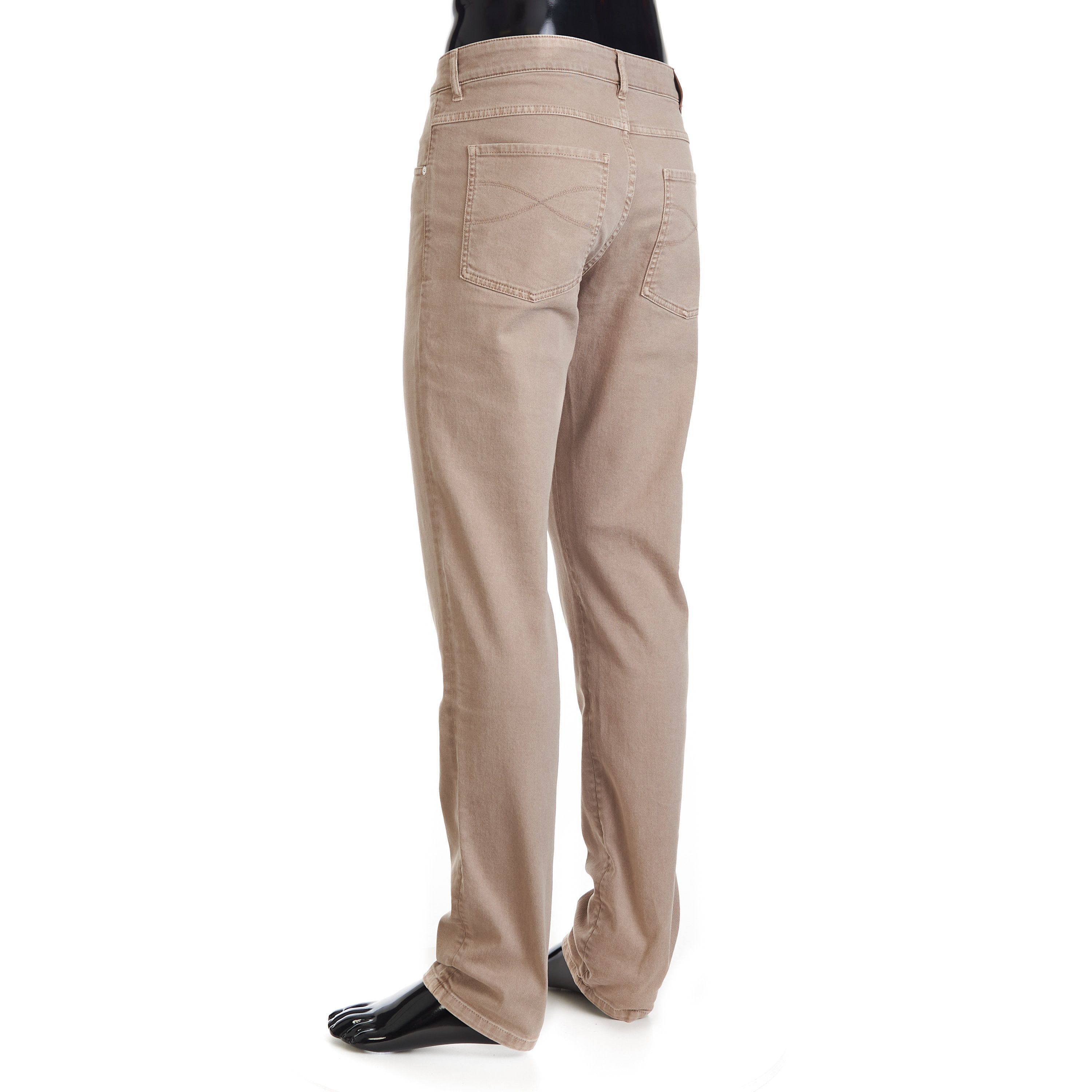 Brunello Cucinelli Light Brown Stretch Denim Trousers - Slim Fit, Five-Pocket Size US 40 / EU 56 - 3 Thumbnail