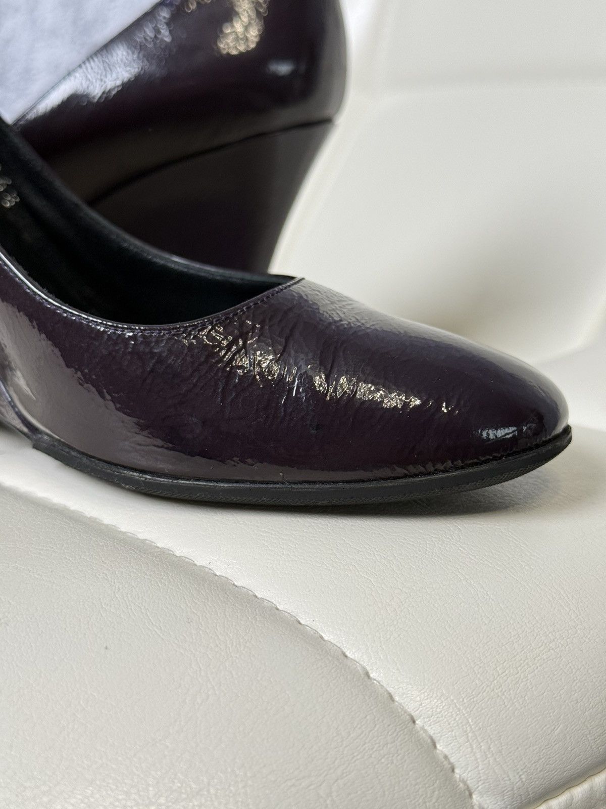 Gucci Gucci Patent Leather Wedge Heels Pumps Purple Shoes sz 36.5 Size US 6.5 / IT 36.5 - 7 Thumbnail