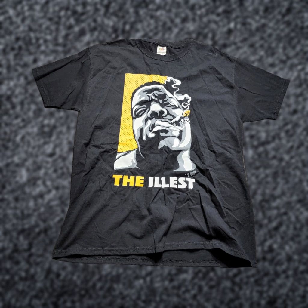 Fruit Of The Loom Retro Biggie Smalls The Illest Rap Graphic Tee Mens L T Shirt Black Cotton Crew Neck Short Sleeve Graphic Print Hip Hop Retro 2000s Y2K Men’s T-Shirt Size US L / EU 52-54 / 3 - 1 Thumbnail