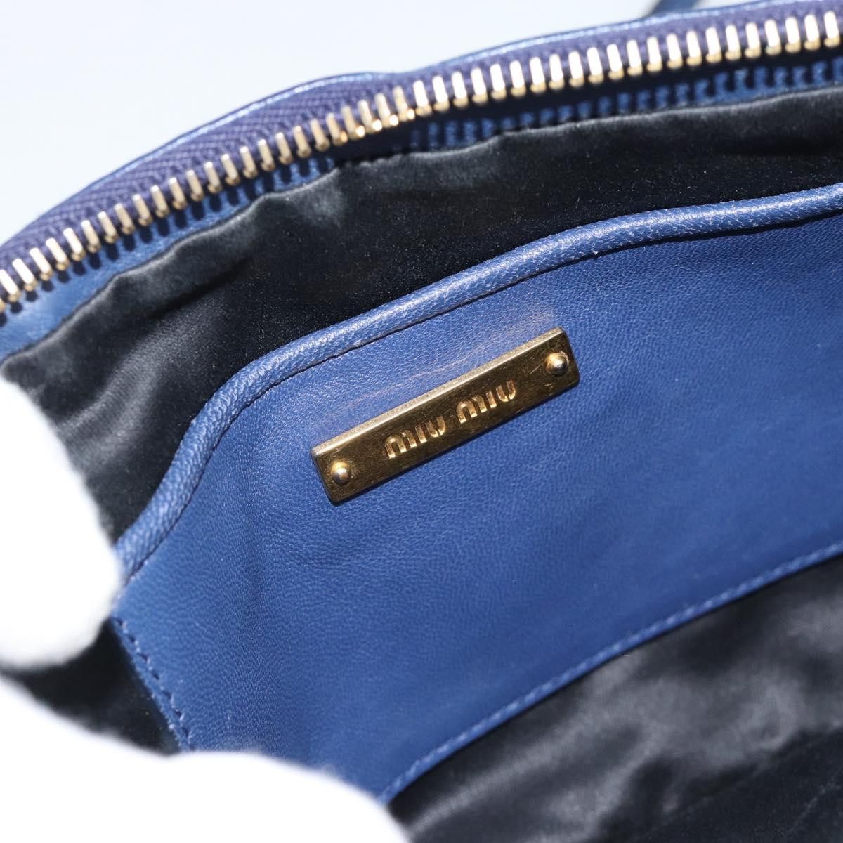 Miu Miu Borsa a tracolla Miu Miu Matelassé in pelle blu e oro, Size ONE SIZE - 16 Thumbnail