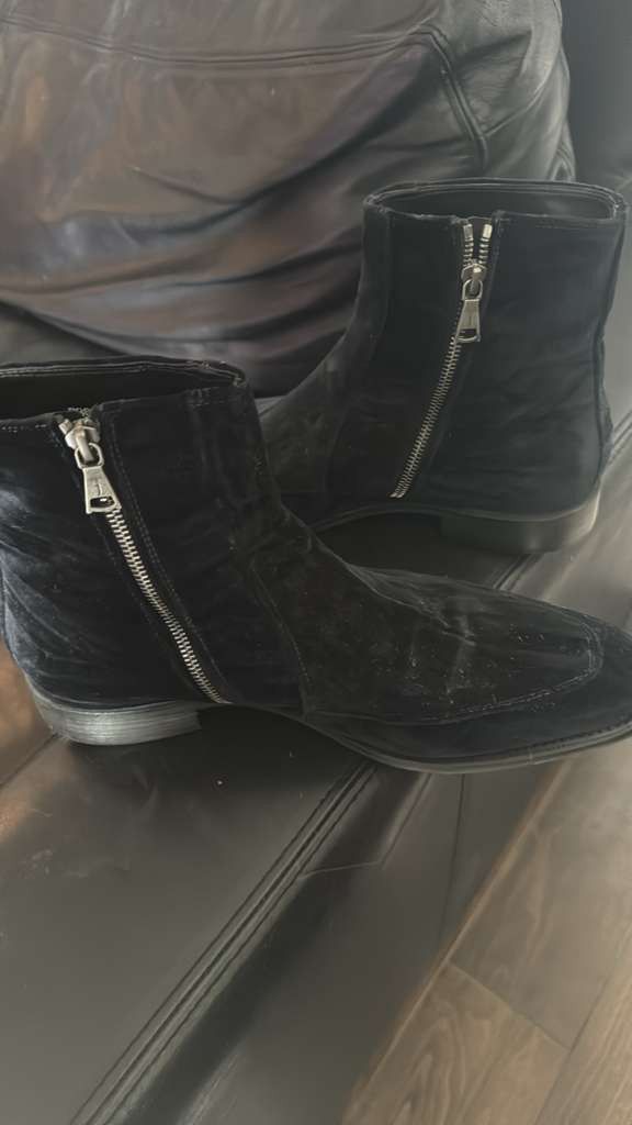 John Varvatos John Varvatos Amsterdam Zip Boot Midnight Velvet Size US 9 / EU 42 - 2 Thumbnail