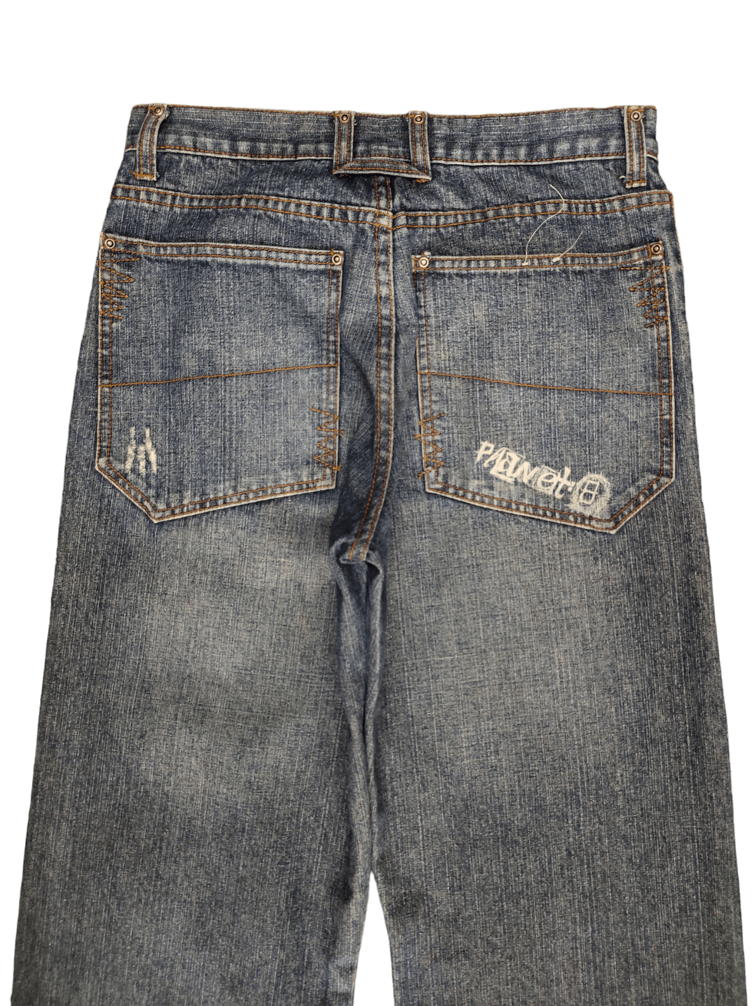 Japanese Brand Planet 8 Denim Y2k Jnco Streetwear Wide Leg Jeans Size US 28 / EU 44 - 3 Thumbnail