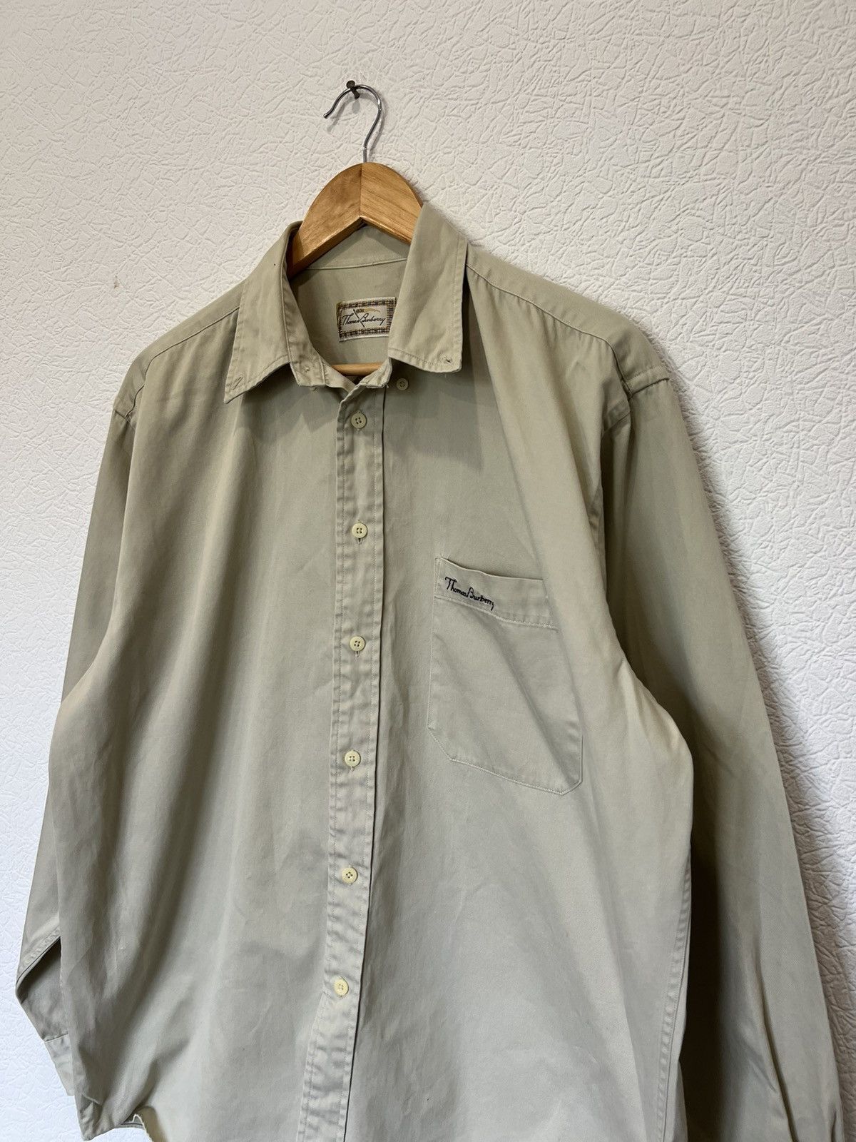 Burberry Thomas Burberry Beige Button Shirt Classic Vintage Size US XL / EU 56 / 4 - 2 Thumbnail