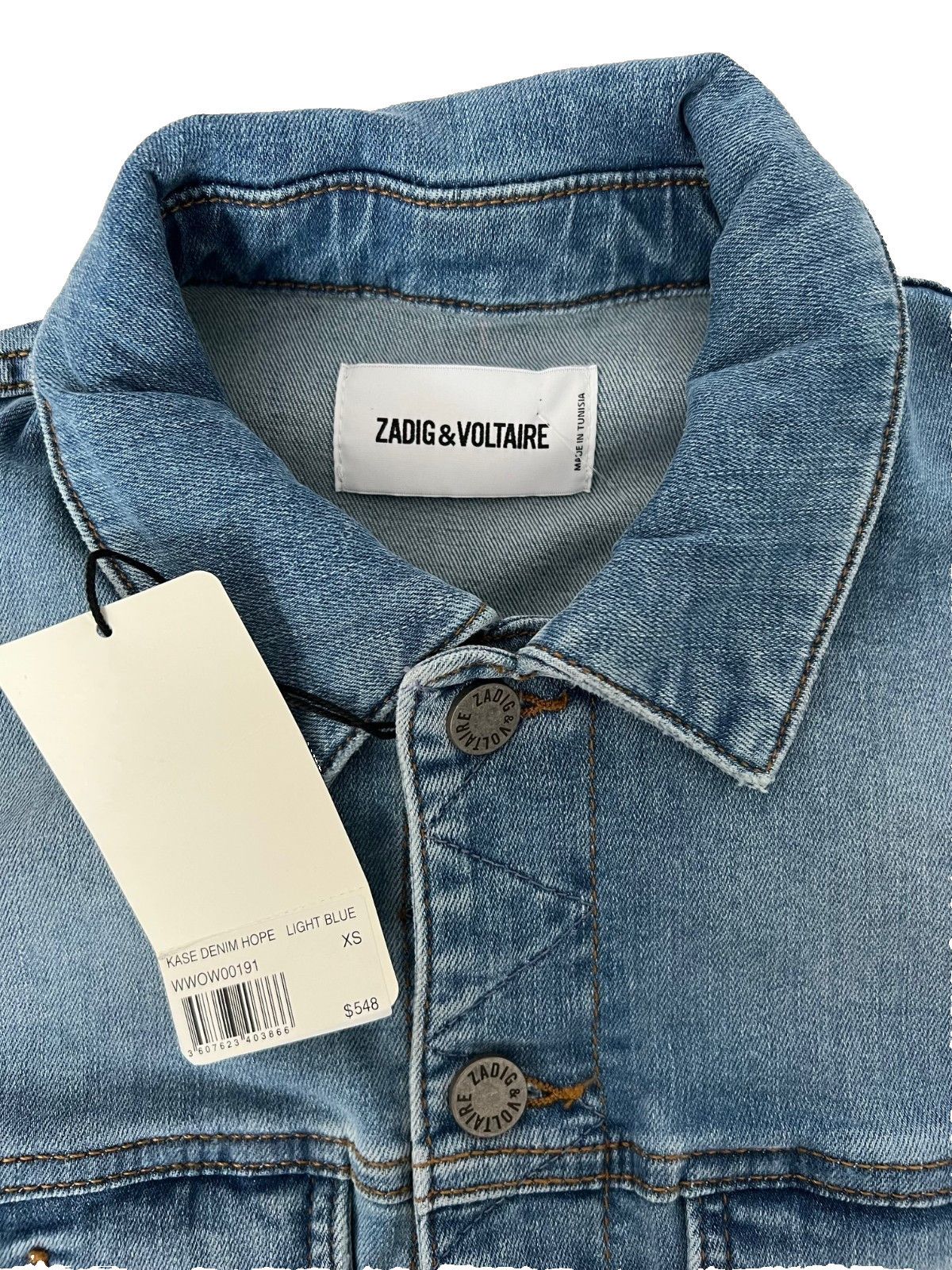 Zadig & Voltaire Zadig & Voltaire Kase Denim Hope Think Know Jean Jacket S Size S / US 4 / IT 40 - 3 Thumbnail