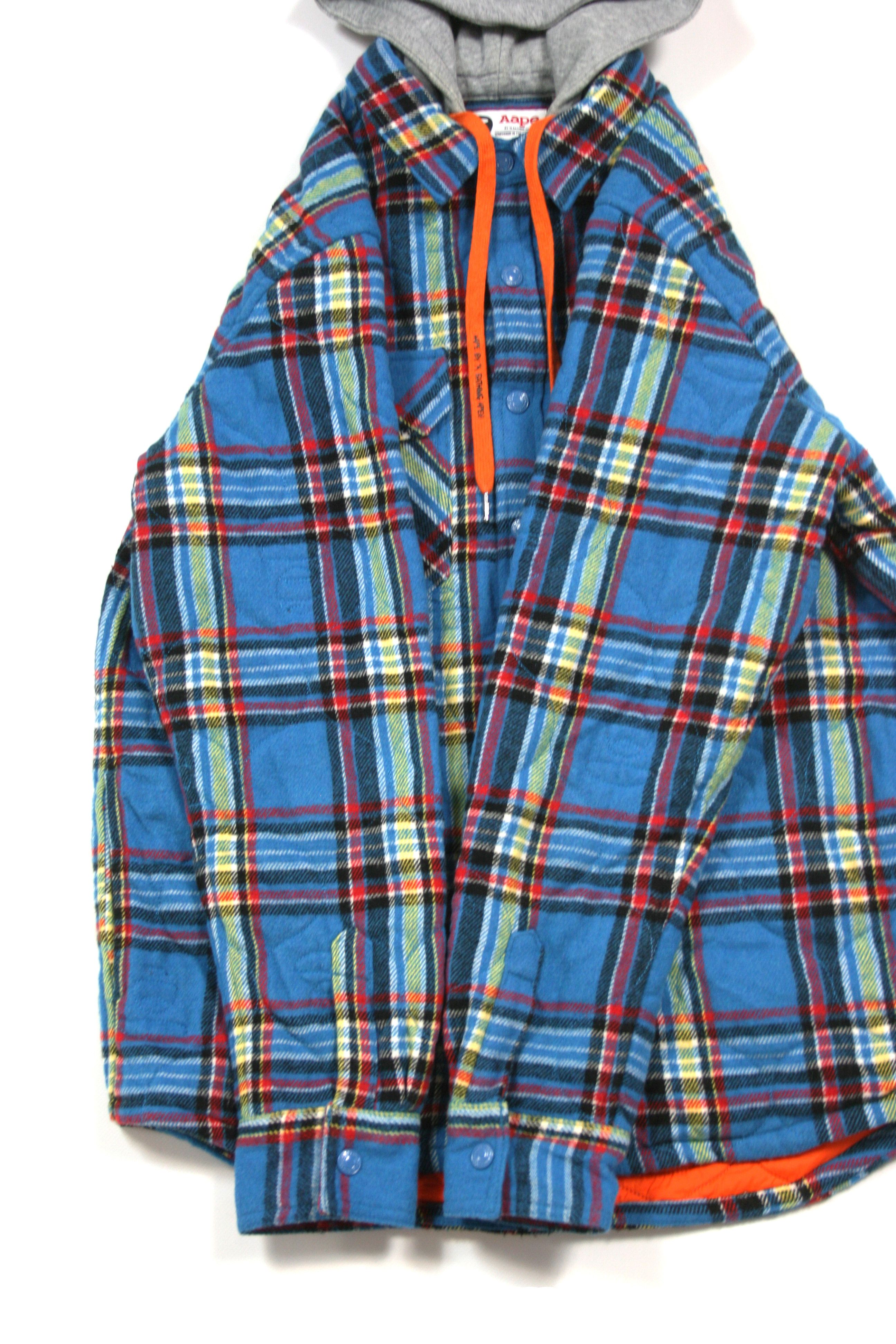 Aape By A Bathing Ape Flannel Plaid Hooded Shirt-Jacket Size US S / EU 44-46 / 1 - 8 Thumbnail
