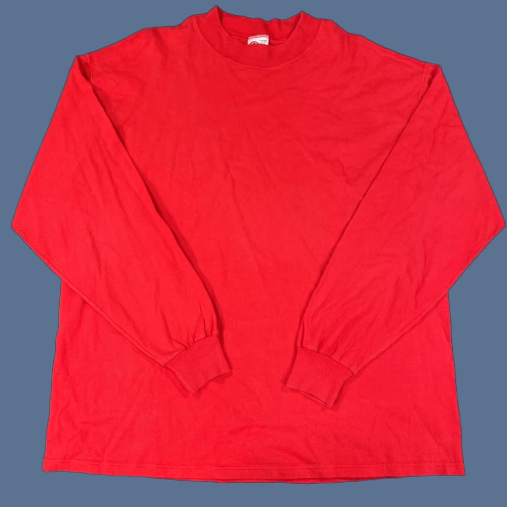 Vintage VINTAGE 90s Rawlings Mock Neck Long Sleeve T Shirt Adult XL Red Cotton Size US XL / EU 56 / 4 - 1 Thumbnail