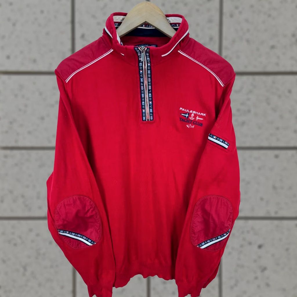 Paul & Shark Paul & Shark Yachting Club Red Half Zip Sweater Jumper 100% Cotton Size M Size US M / EU 48-50 / 2 - 1 Thumbnail