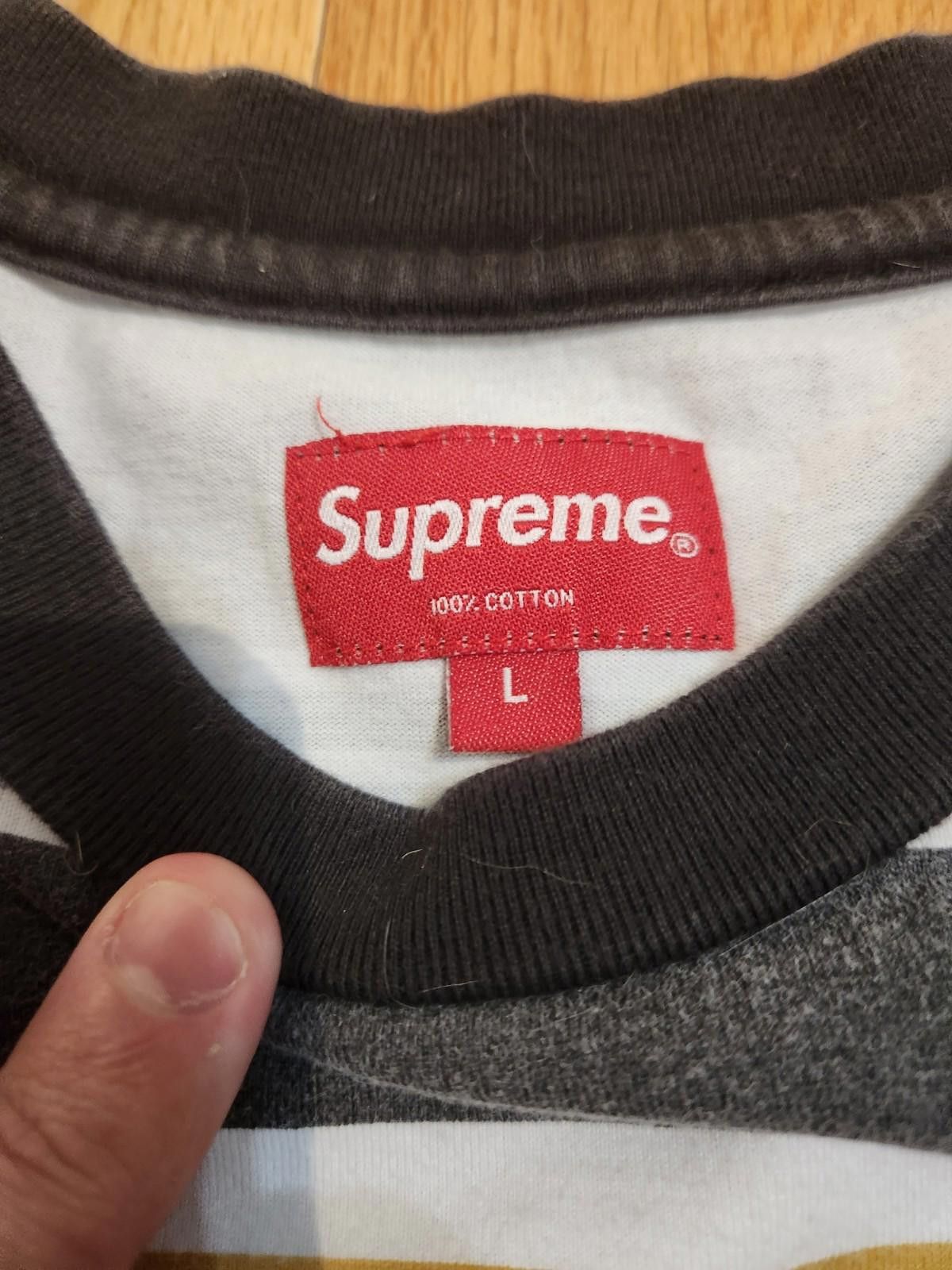 Supreme Supreme Striped T-Shirt Black & Gold Men's Large Size US L / EU 52-54 / 3 - 3 Thumbnail