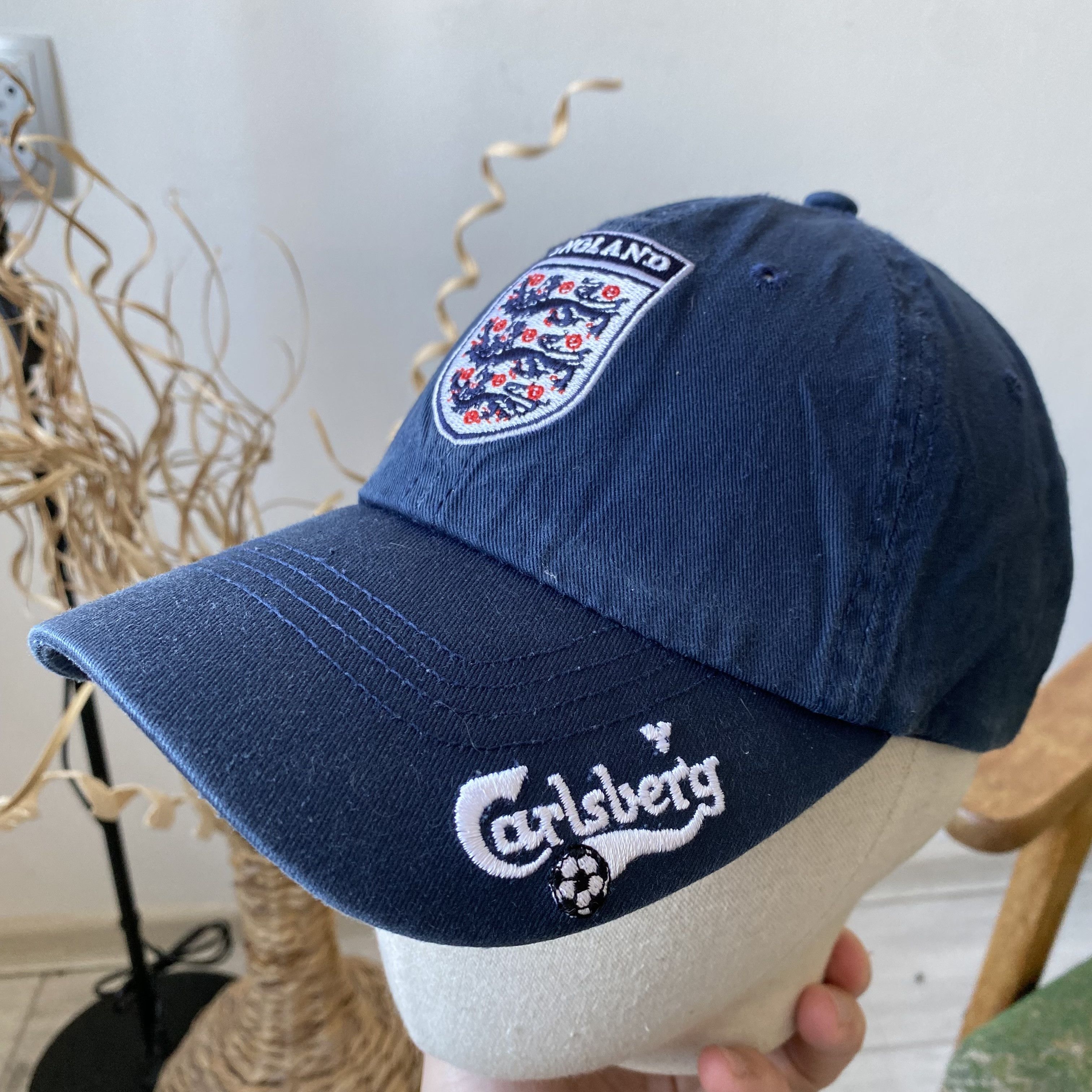 Umbro ⚽️ Vintage 90s Umbro England jersey Cap Carlsberg blockore Size ONE SIZE - 3 Thumbnail