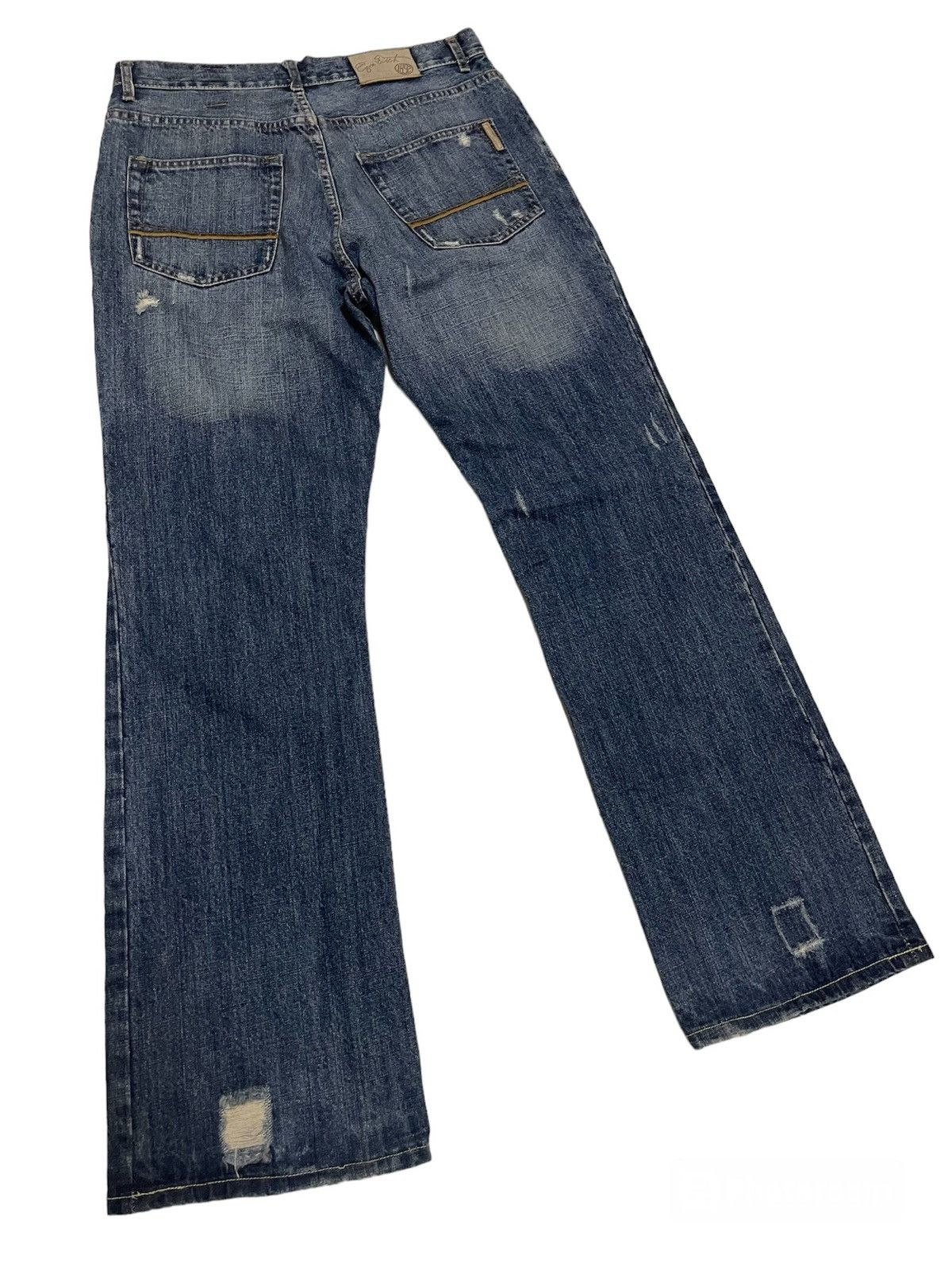 Japanese Brand 90’s DENIM DISTRESSED BAGGY LOOSE STRAIGHT CUT Size US 32 / EU 48 - 2 Thumbnail
