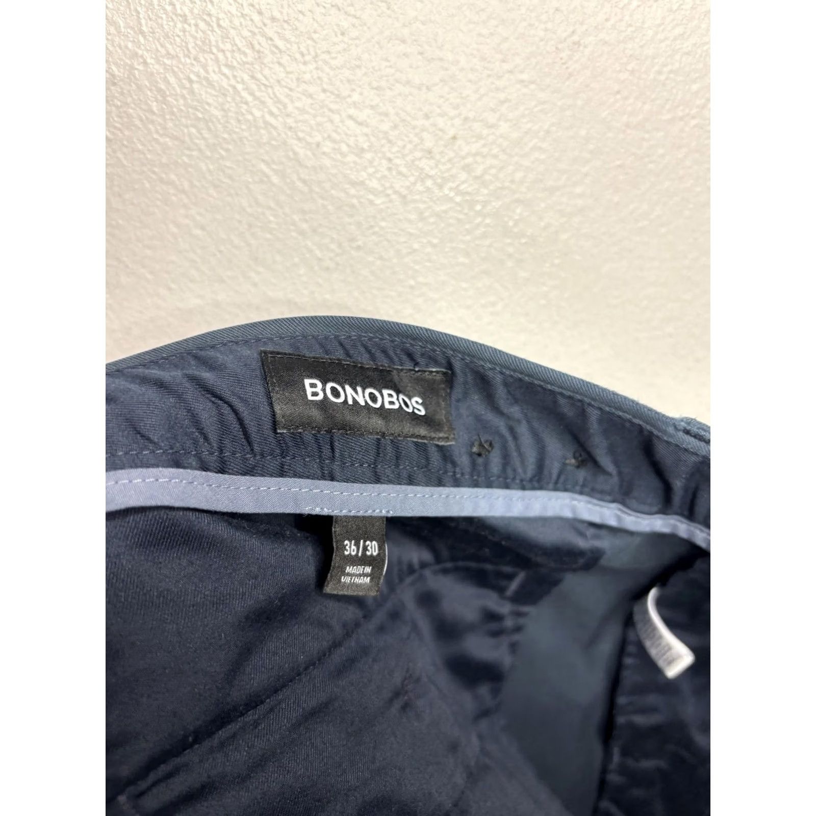 Bonobos Bonobos Pants Mens 36x30 Slim Chino Blue Tapered Leg Flat Front Zip Pocket Workwear Casual Size US 36 / EU 52 - 4 Thumbnail