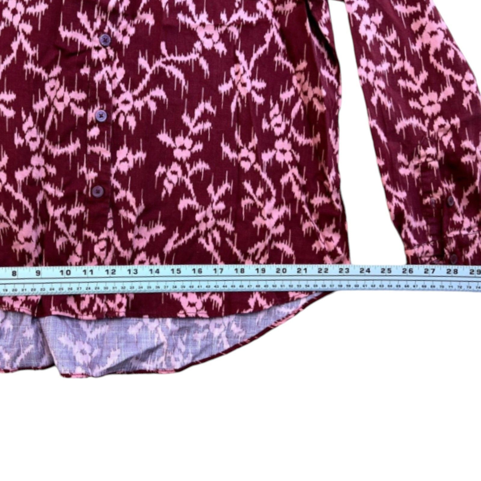 Other Knox Rose - Women's Long Sleeve Button-Down Shirt Top - Red Size L / US 10 / IT 46 - 6 Thumbnail