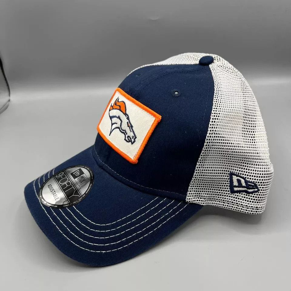 New Era Denver Broncos Trucker Hat Men Blue NFL Snap Back Cap New Size ONE SIZE - 2 Thumbnail