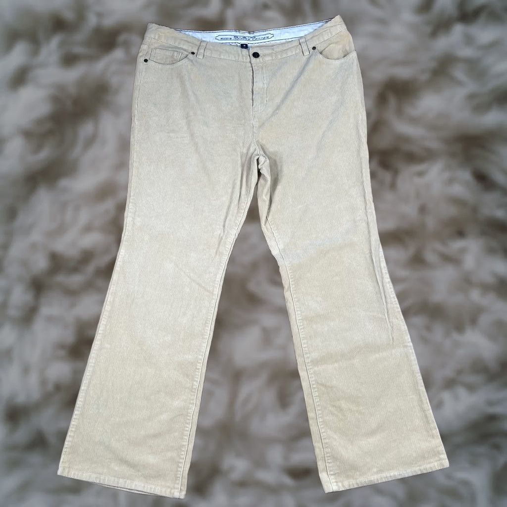 Vintage B.A.D Pants Womens 18 Body Active Design High Rise Stretch Straight Leg Corduroy Yellow Size 40" / US 18 - 1 Thumbnail