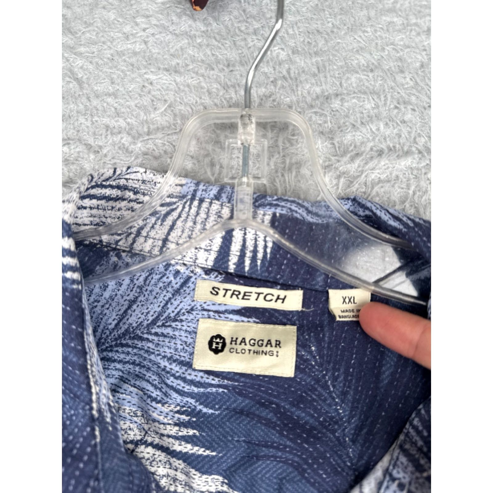Haggar Haggar Shirt 2XL Blue 100% Cotton Button-Up Short Sleeve Send Hawaiian Aloha Beach Resort Vacation Floral Cotton Mens Shirt Size US XXL / EU 58 / 5 - 7 Thumbnail