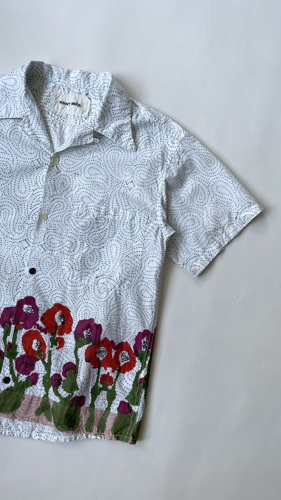 Story Mfg. Paisley + Cartoon Poppy Print Shirt Size US M / EU 48-50 / 2 - 6 Thumbnail