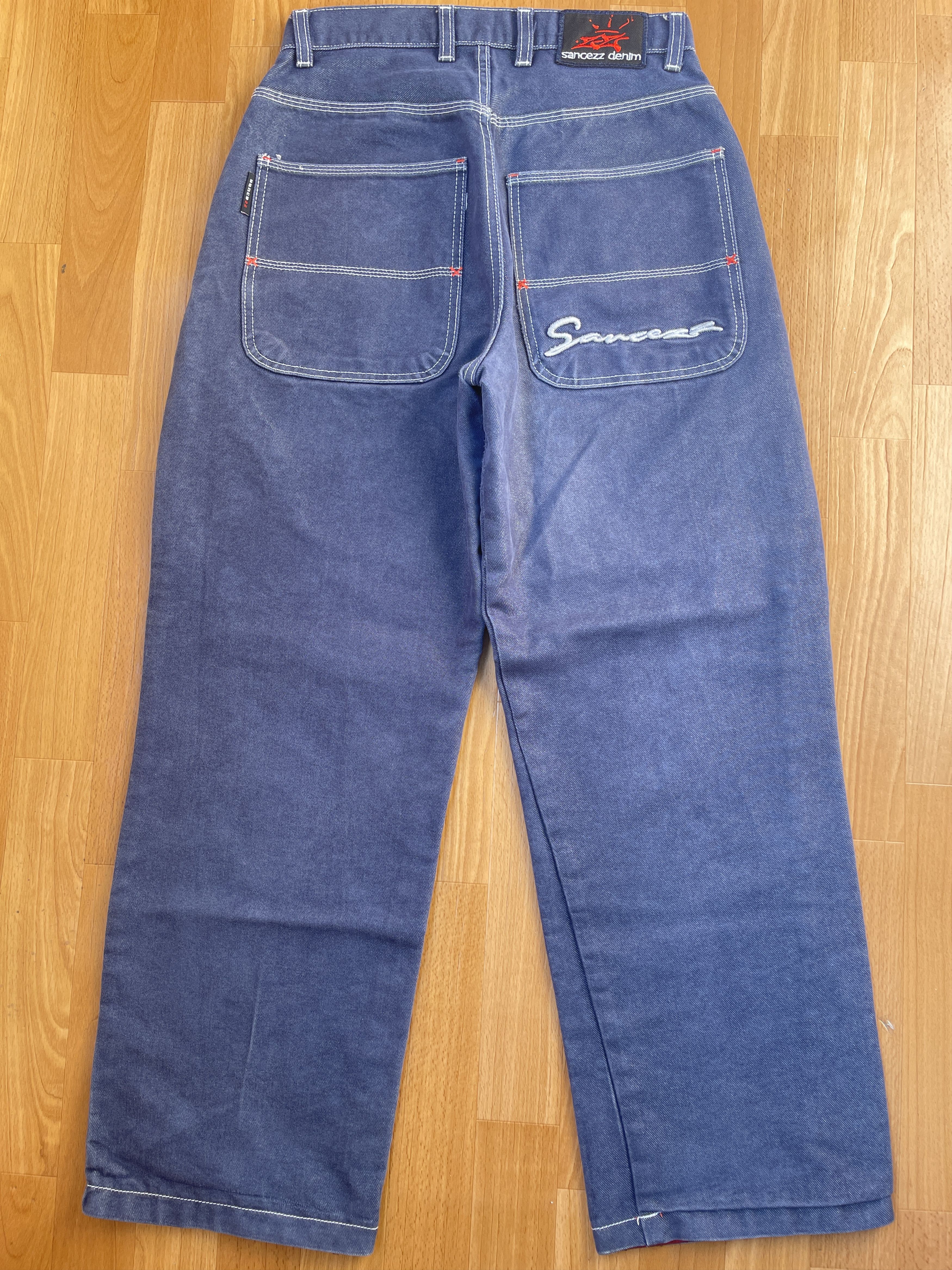 Other Sancezz jeans, shiny, vintage baggy, silver, metallic Y2K 28 Size US 28 / EU 44 - 3 Thumbnail