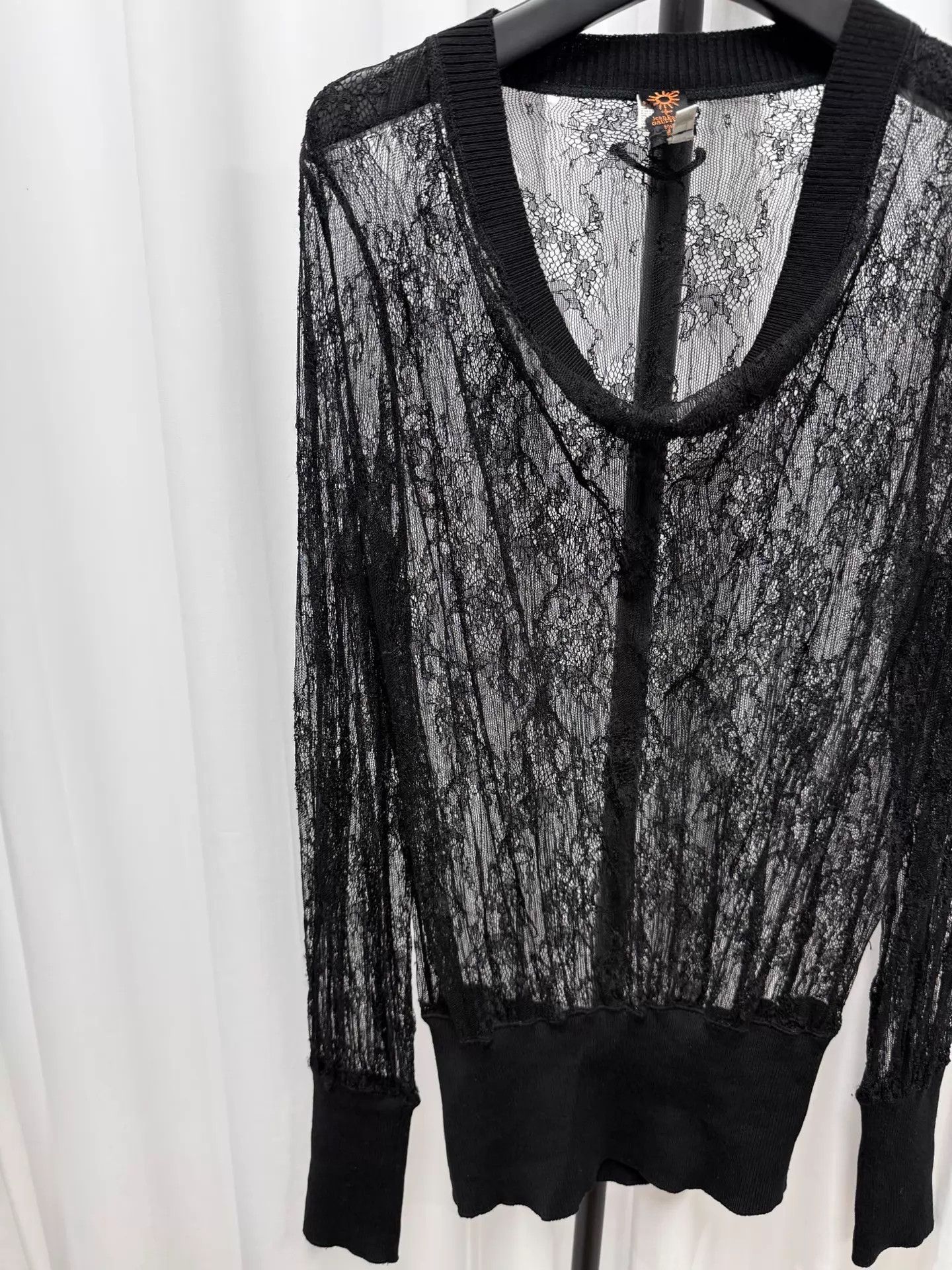Jean Paul Gaultier Jean Paul Gaultier Black Lace Longsleeve Top XL Size XL / US 12-14 / IT 48-50 - 5 Thumbnail