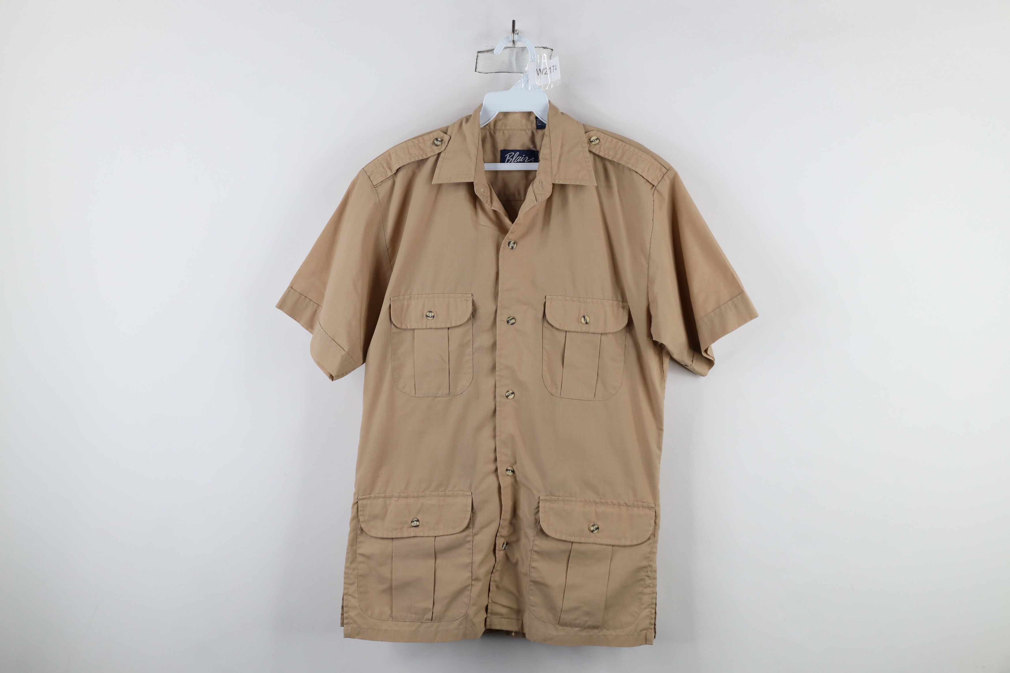 Vintage Vintage 90s Streetwear Military Safari Bush Button Shirt Size US S / EU 44-46 / 1 - 1 Thumbnail