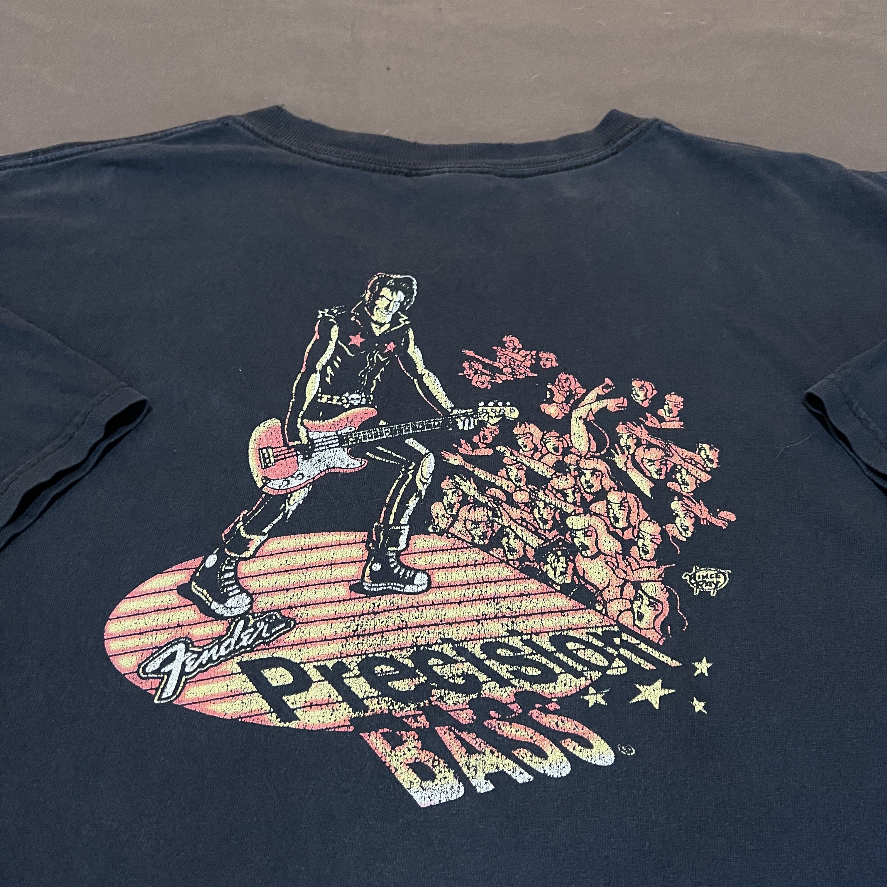 Band Tees × Vintage Vintage Y2K Fender Precision Bass Guitar Promo Tee 2XL Faded Size US XXL / EU 58 / 5 - 1 Thumbnail