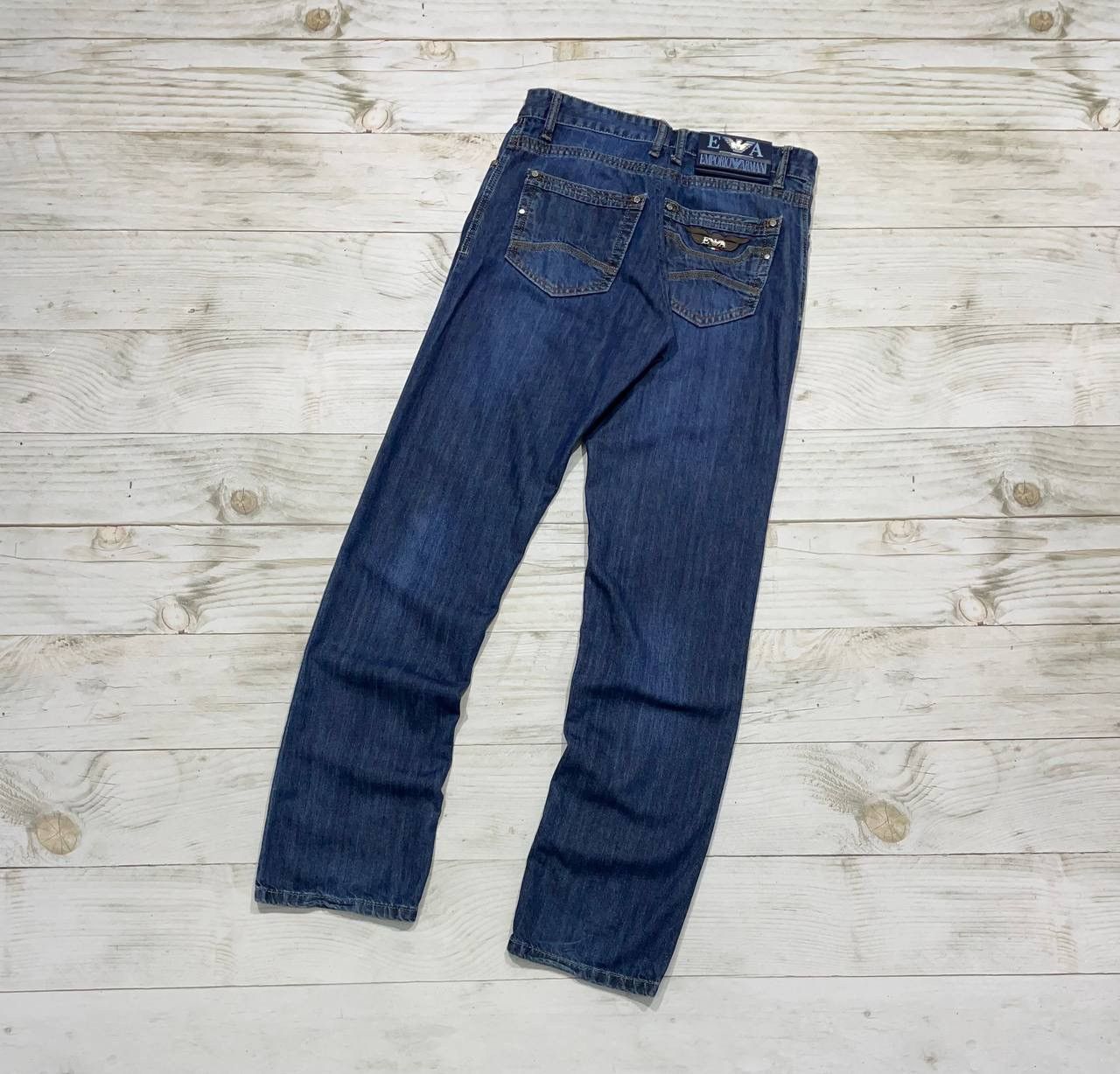 Vintage Emporio Armani Denim Jeans Big Logo Y2K Buggy 31