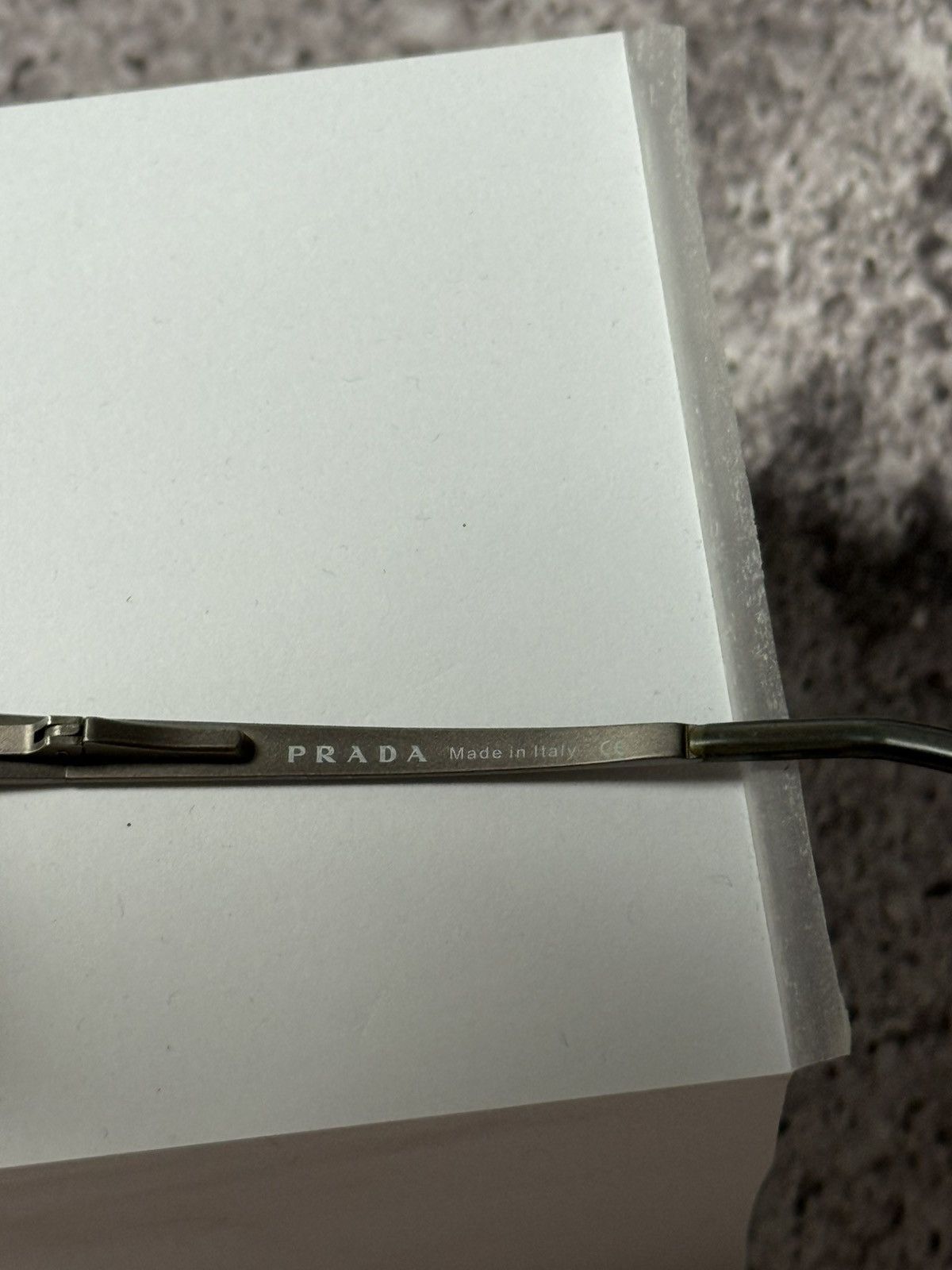 Prada Prada Sunglasses 2006 Vintage Black Grey Wrap Metal PR58GS Size ONE SIZE - 5 Thumbnail