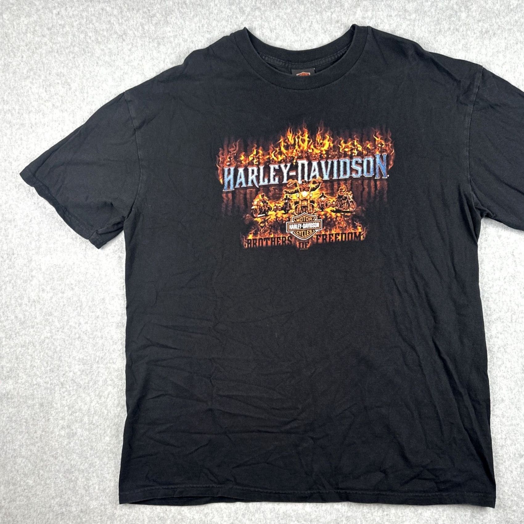 Harley Davidson VINTAGE Harley-Davidson Motorcycle Mens T-Shirt 2XL Black Crew Neck Short Sleeve Graphic Print Size US XXL / EU 58 / 5 - 3 Thumbnail