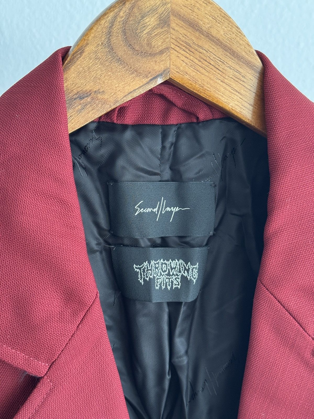 Second/Layer Throwing Fits Collab Wine Red Blazer Size 48R - 3 Thumbnail