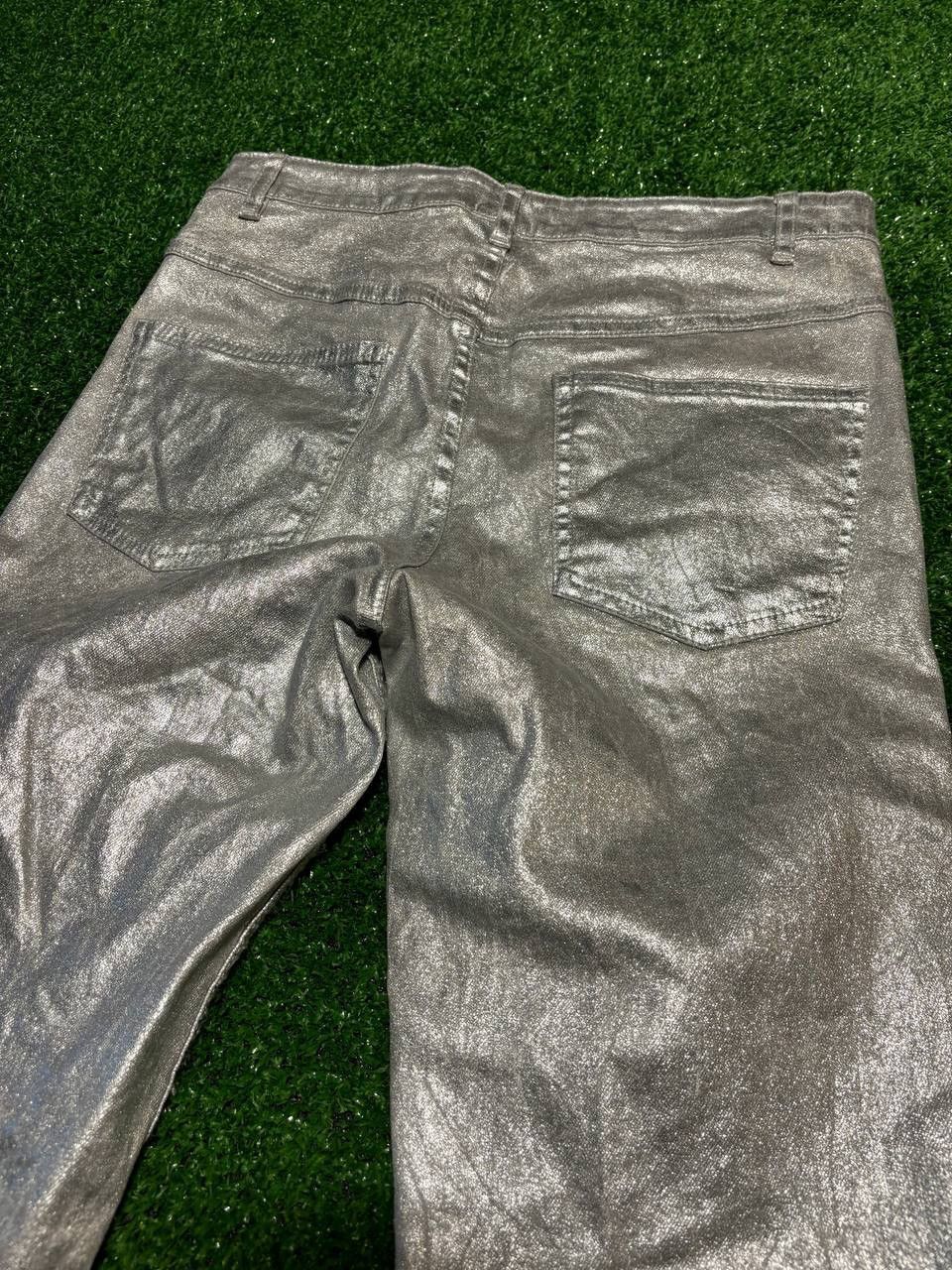 Isabel Marant Etoile Isabel Marant Etoile Silver Coated Metallic Skinny Jeans Size 25" / US 0 / IT 36 - 7 Thumbnail