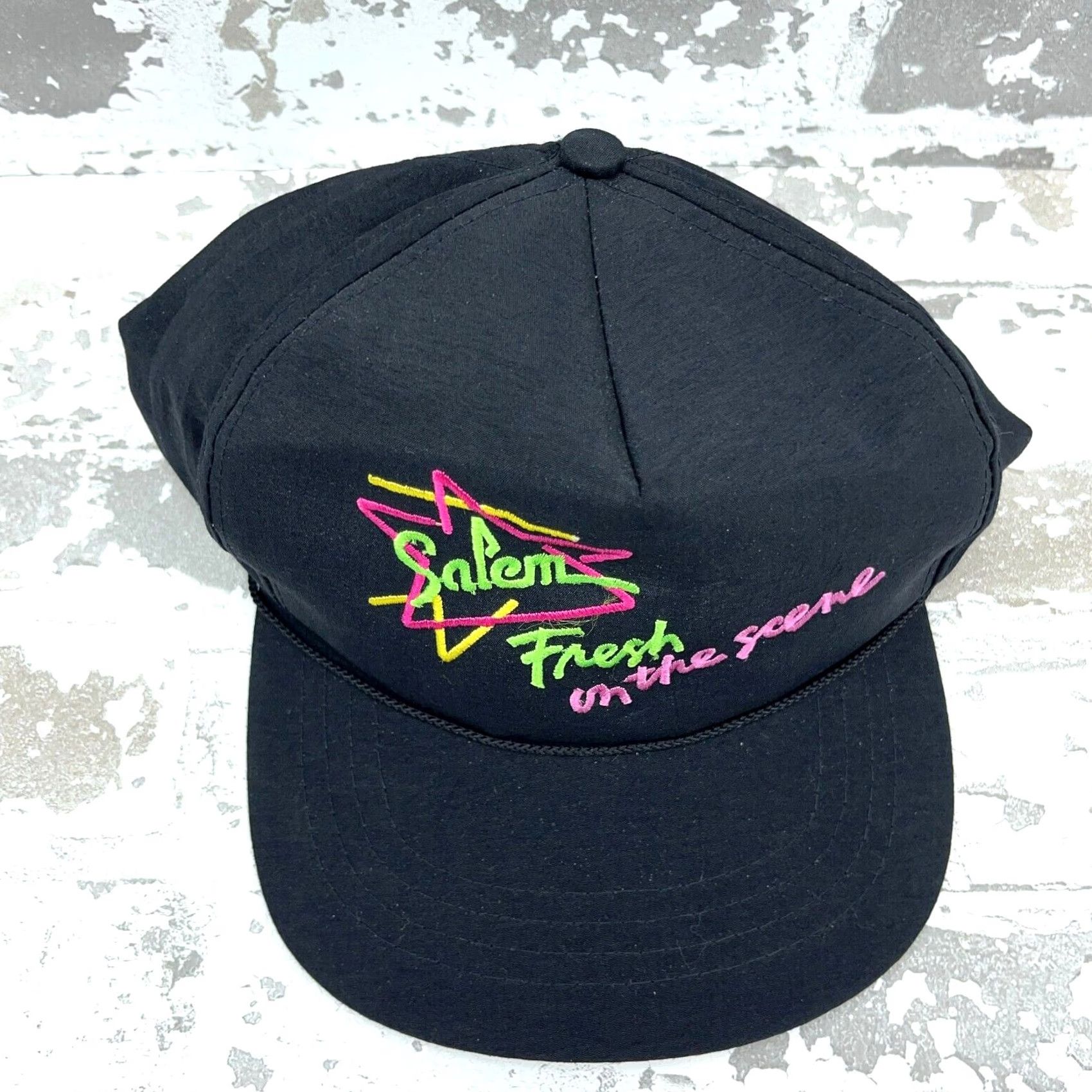 Vintage VINTAGE Sportsman Hat Cap Snapback Cigarette 90s Y2K Tobacco Promo Neon Lights Black Nylon Jersey Baseball Casual Workwear Mens Size ONE SIZE - 3 Thumbnail