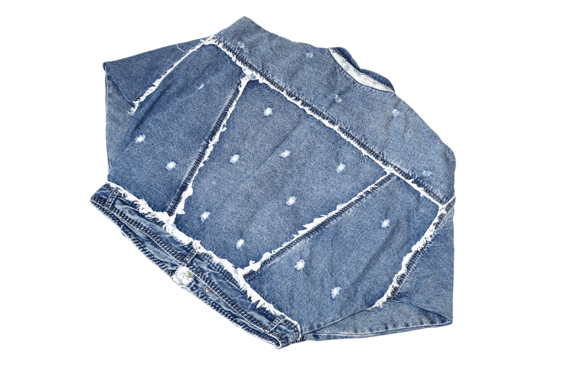 Japanese Brand ARCHIVE 80's NO! Jeans by Claude Attias Fringed Baggy Jacket Size US M / EU 48-50 / 2 - 7 Thumbnail