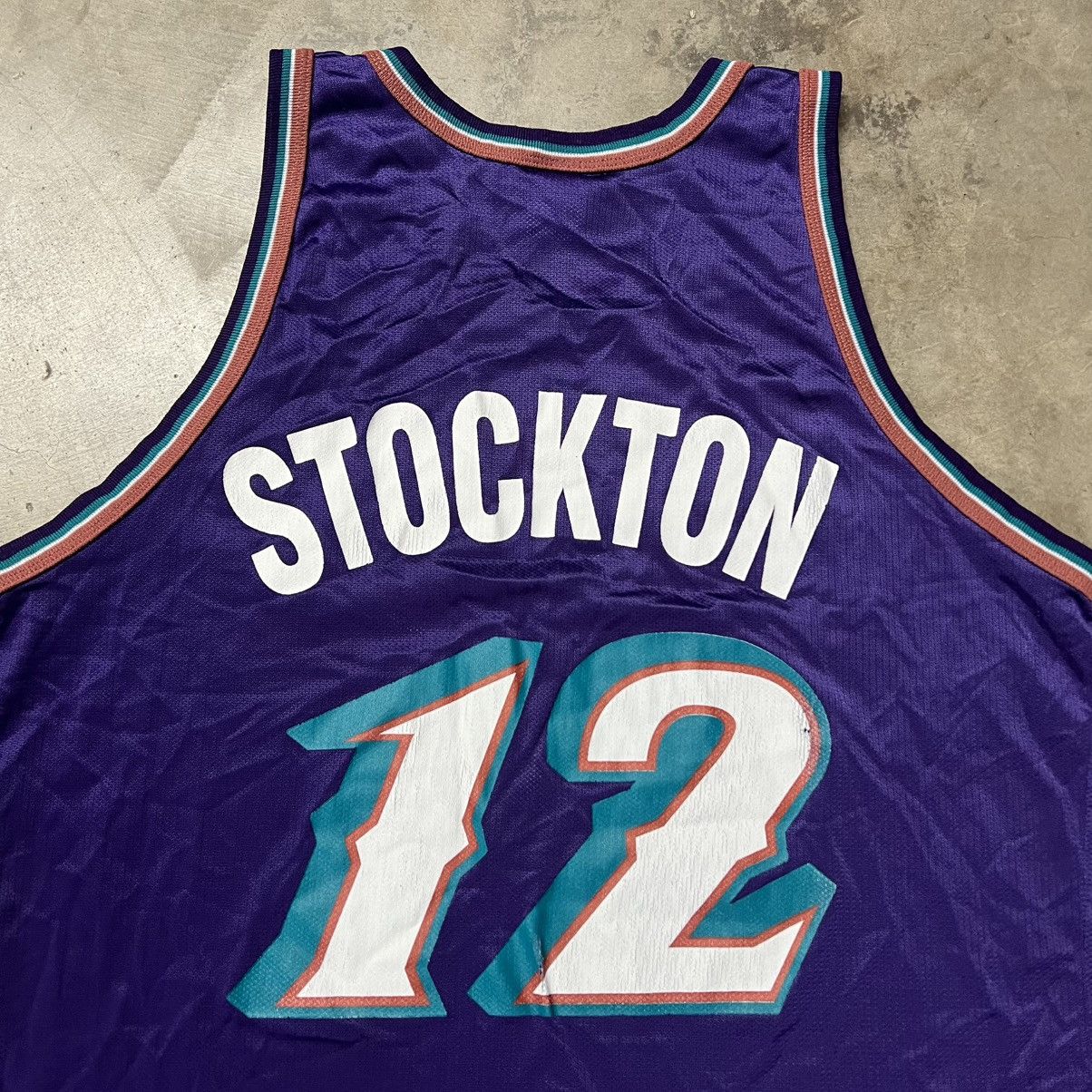 Vintage 90’s NBA Utah Jazz John Stockton #12 Champion Jersey
