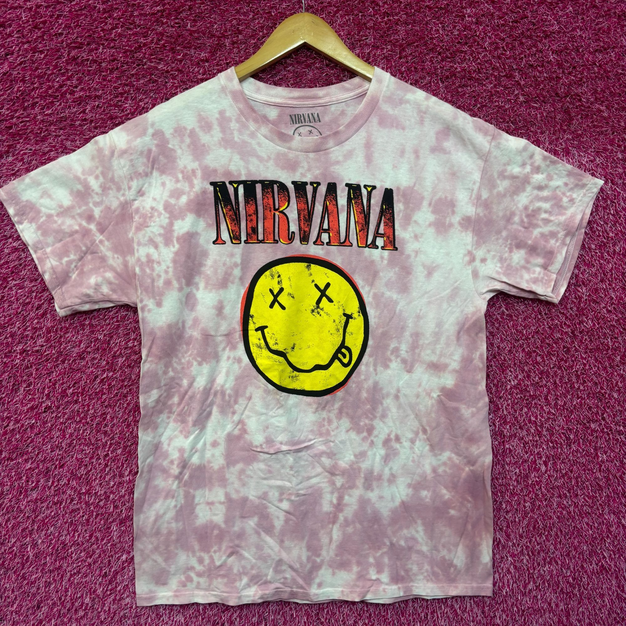 Nirvana Nirvana Never Mind Smiley Face Pink Tie Dye Tshirt Size Larg Size US L / EU 52-54 / 3 - 1 Thumbnail