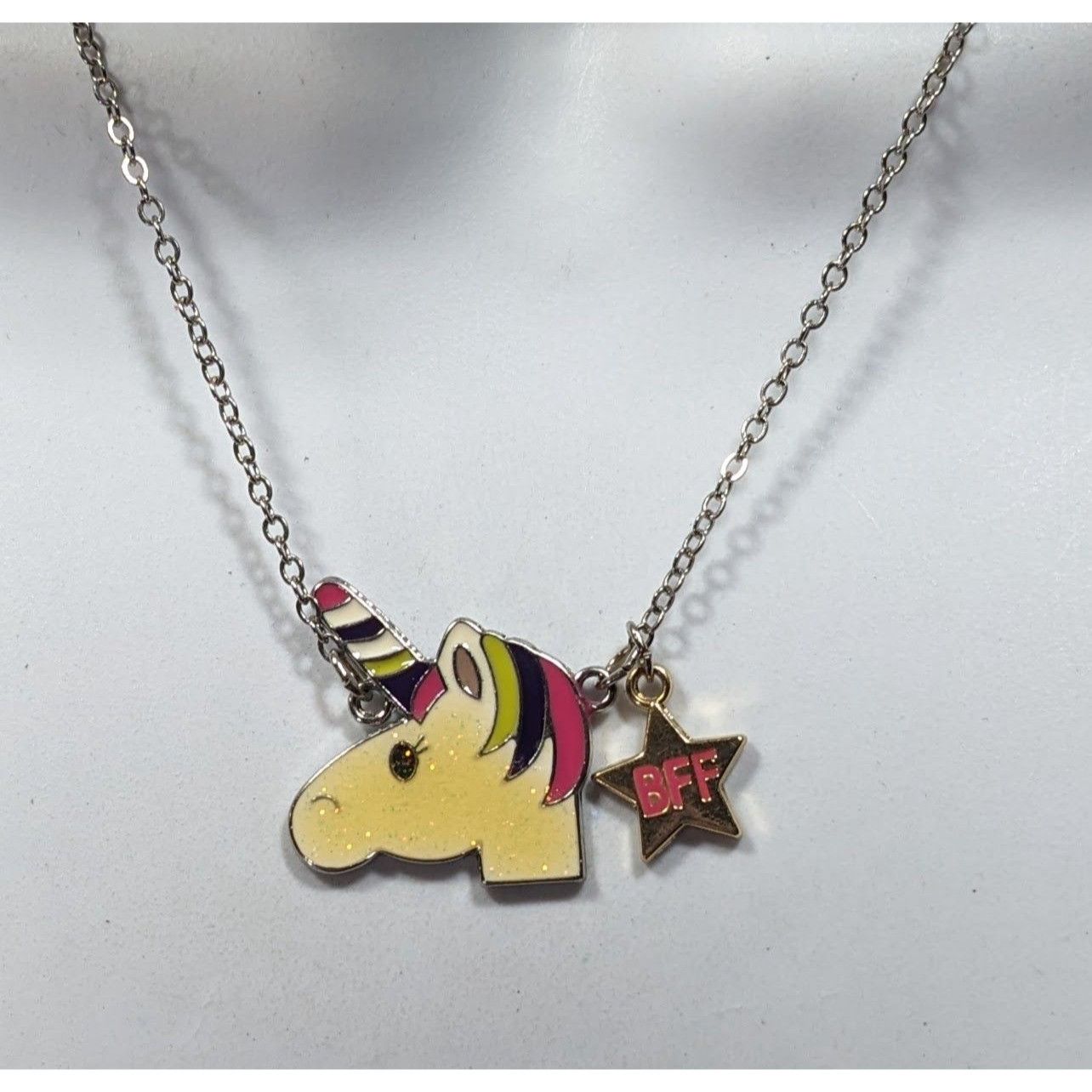 Other Glitter Unicorn BFF Pendant Necklace With Star Charm Size ONE SIZE - 4 Thumbnail