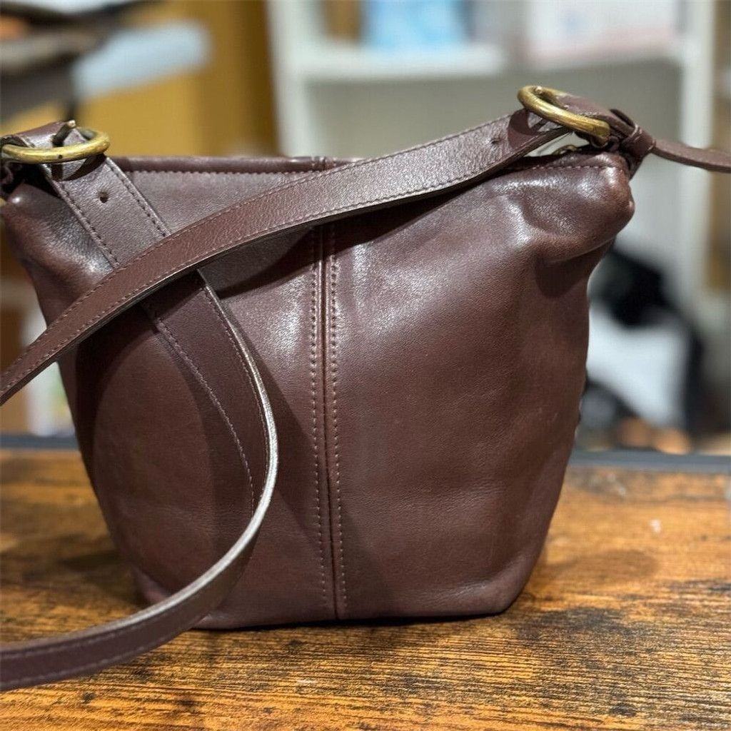 Coach MacDougal Brown Leather Bucket Shoulder Bag 1980's