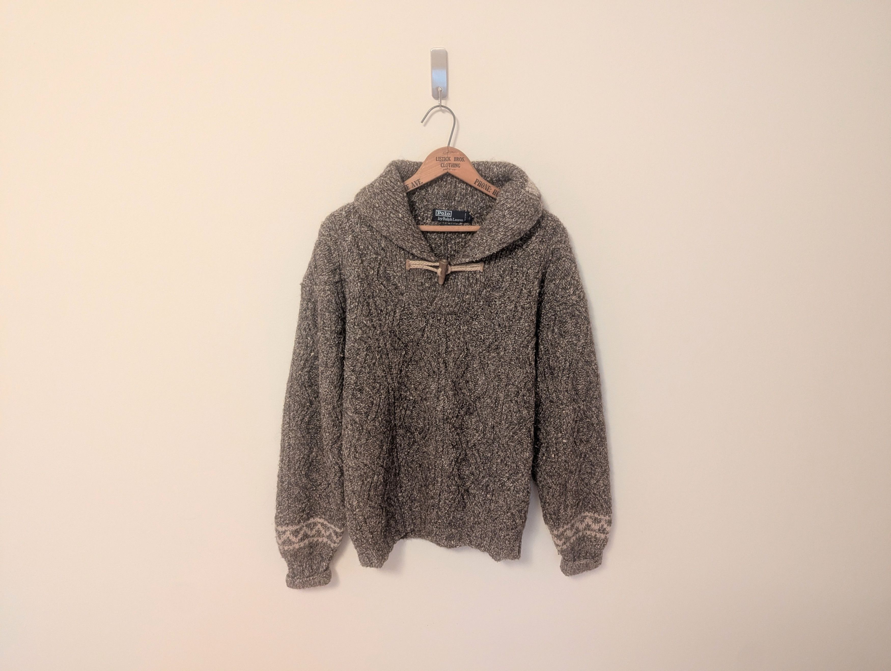 Polo Ralph Lauren Vintage Polo Brown Wool Cable Knit Sweater Size US L / EU 52-54 / 3 - 1 Thumbnail