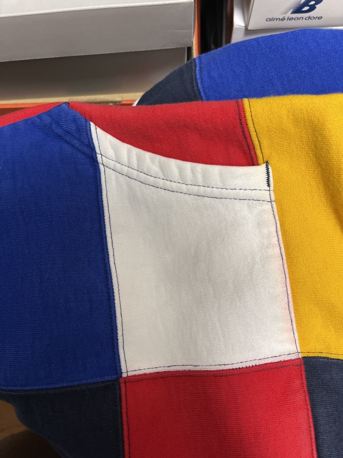 Supreme Supreme Navy Patchwork Hoodie Sz. L Size US L / EU 52-54 / 3 - 10 Thumbnail