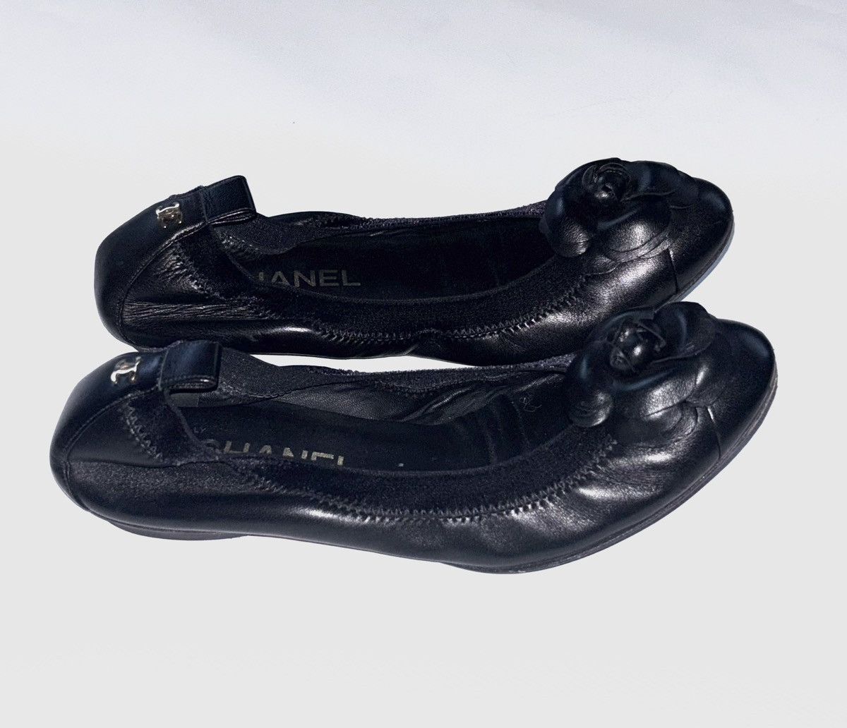 Chanel Cc Logo Leather Mulles Shoes in Black, Women's (Size 7.5)