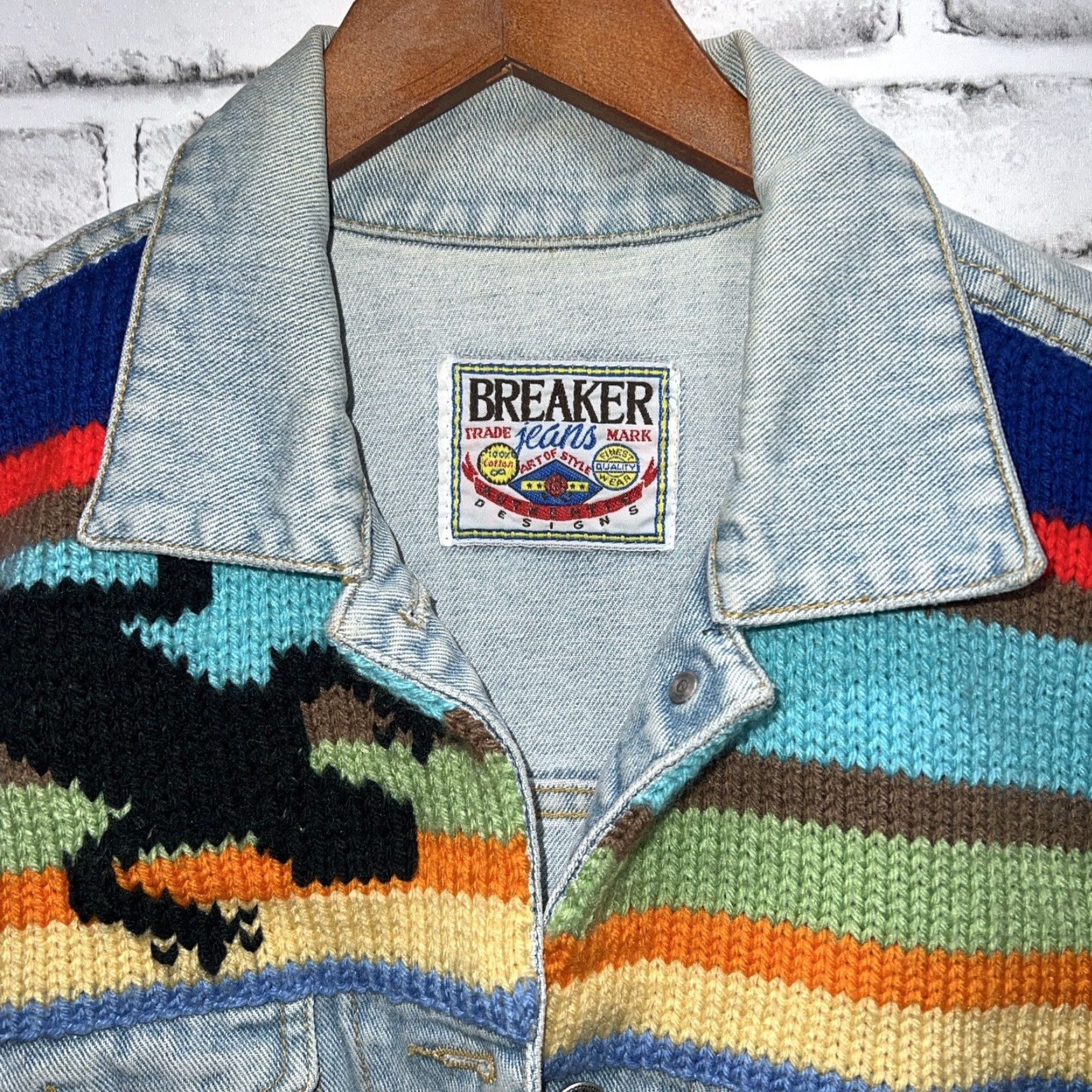 Denime VINTAGE Breaker Jeans Jacket Womens 22” Pit To Pit Blue Denim Large L Size 40" / US 18 - 2 Thumbnail